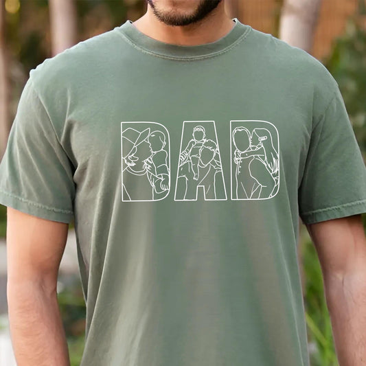 Custom Dad Portrait Shirt, Father's Day Gift From Kids