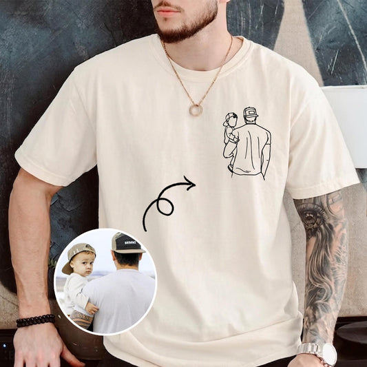 Custom Dad Portrait Shirt, Portrait From Photo Father's Day Shirt, Gift for Dad, Daddy, 1st Fathers Day Gift for Husband