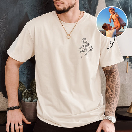 Custom Dad Portrait Shirt, Personalized Portrait from Photo Gift for Dads