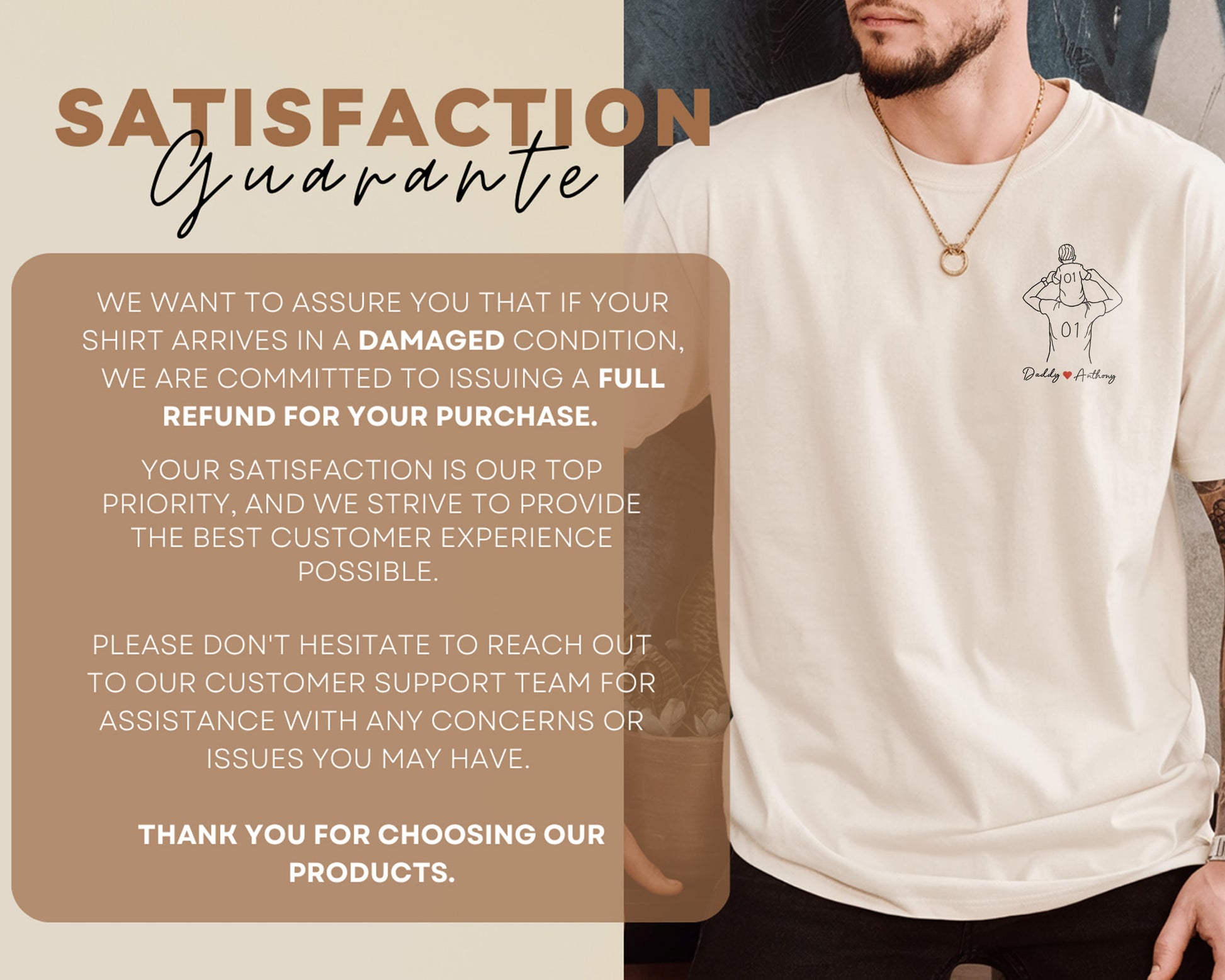 Custom Photo Portrait Shirt for Dad, Personalized Father's Day Gift
