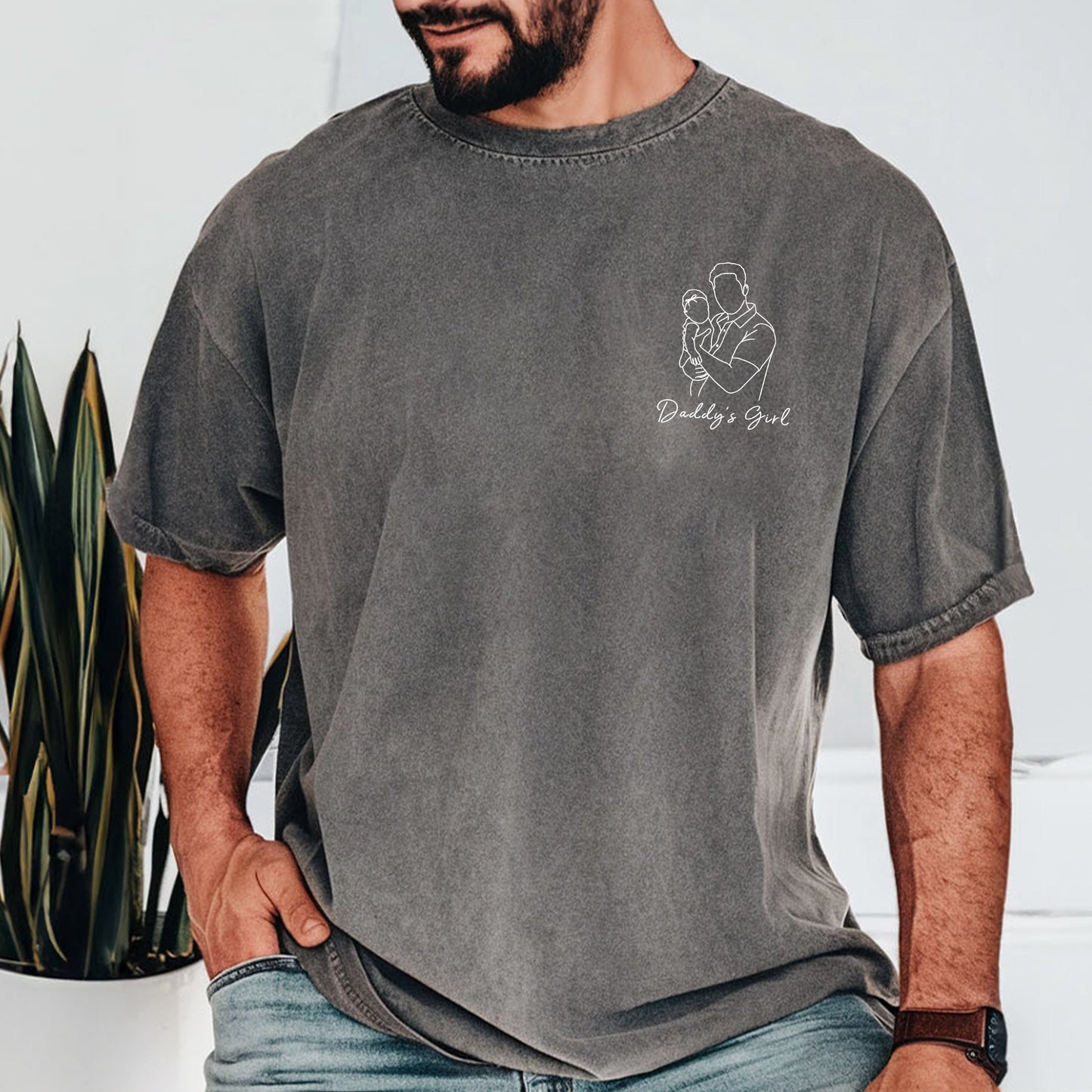 Custom Photo Shirt for Dad, Personalized Dad Portrait Shirt, Dad Shirt Portrait From Photo, Dad Shirt, Gift for Dad, Fathers Day Gift