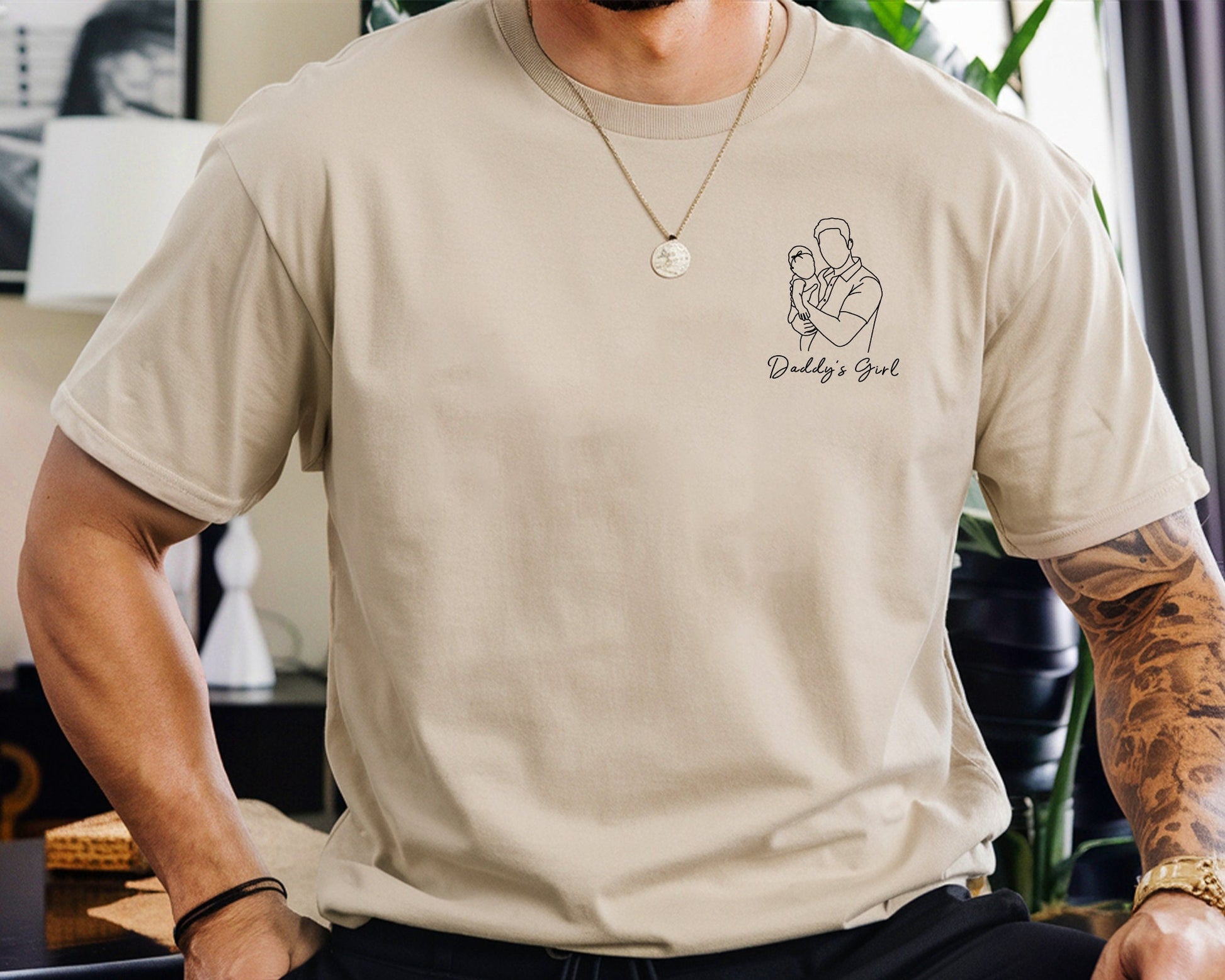 Custom Photo Portrait Shirt for Dad, Father's Day Gift