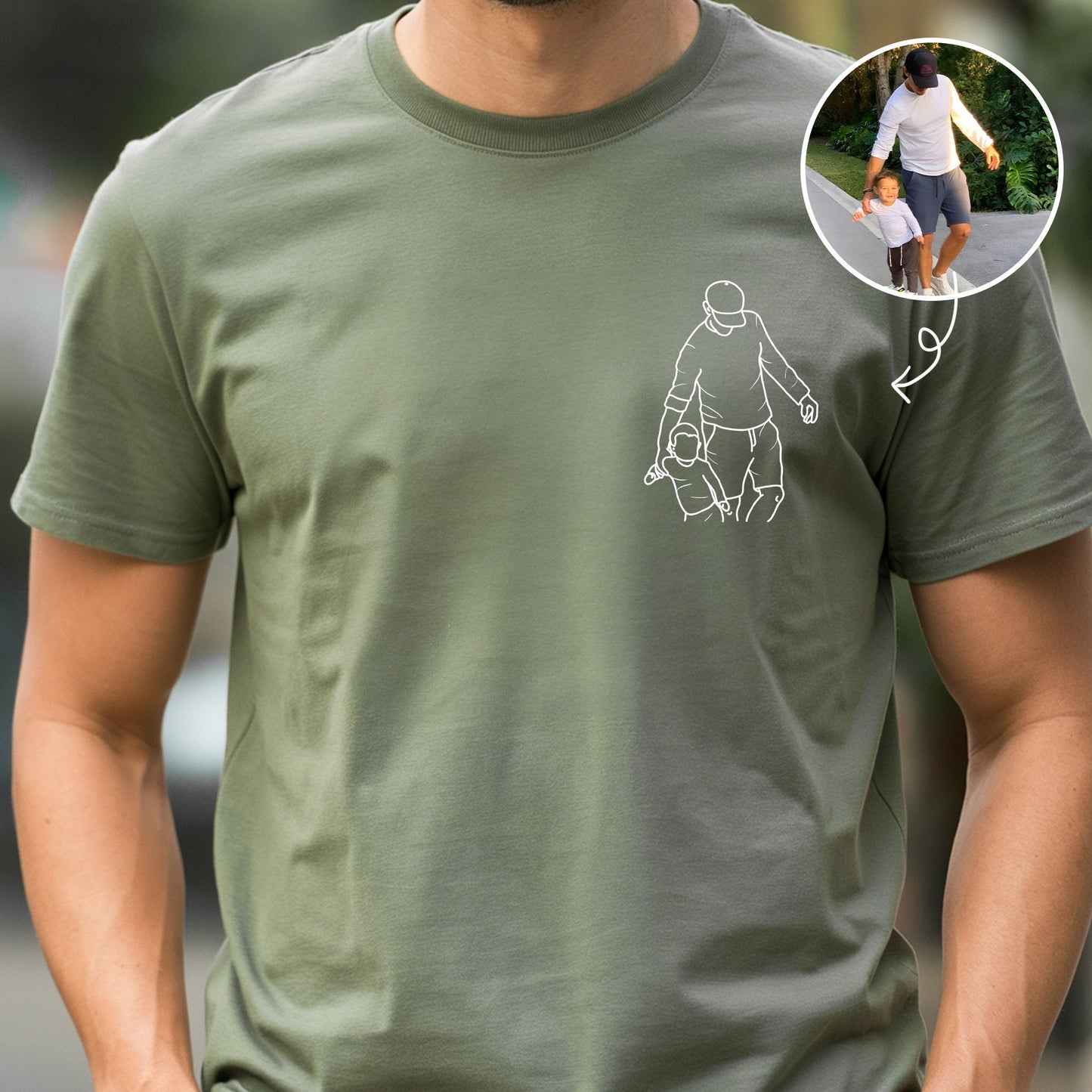 Custom Photo Dad T-Shirt, Personalized Portrait Dad Shirt, Father's Day Gift from Baby