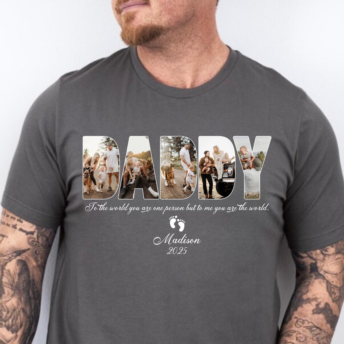 Personalized Fathers Day Shirt, Daddy Photo Collage Shirt, Fathers Day Photo Shirt, Photo Gift For Dad, Fathers Day Photo Gift