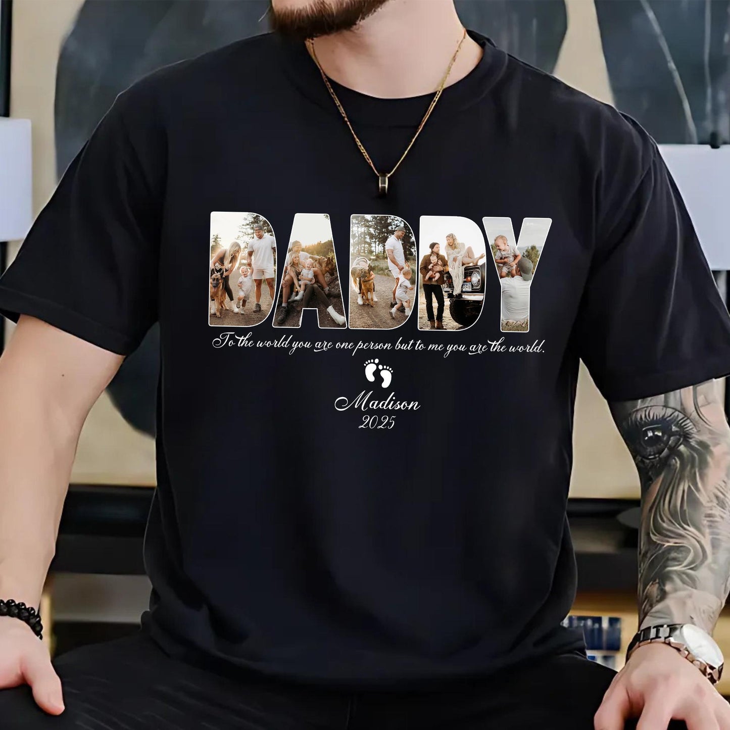 Personalized Fathers Day Shirt, Daddy Photo Collage Shirt, Fathers Day Photo Shirt, Photo Gift For Dad, Fathers Day Photo Gift