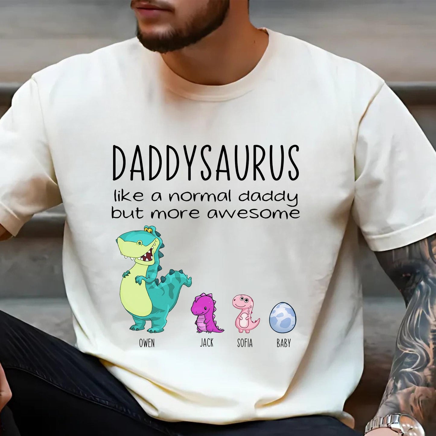 Personalized Fathers Day Shirt, Daddysaurus Like A Normal Daddy But More Awesome Shirt, Daddysaurus Shirt, New Dad Shirt, Funny Dad Shirt
