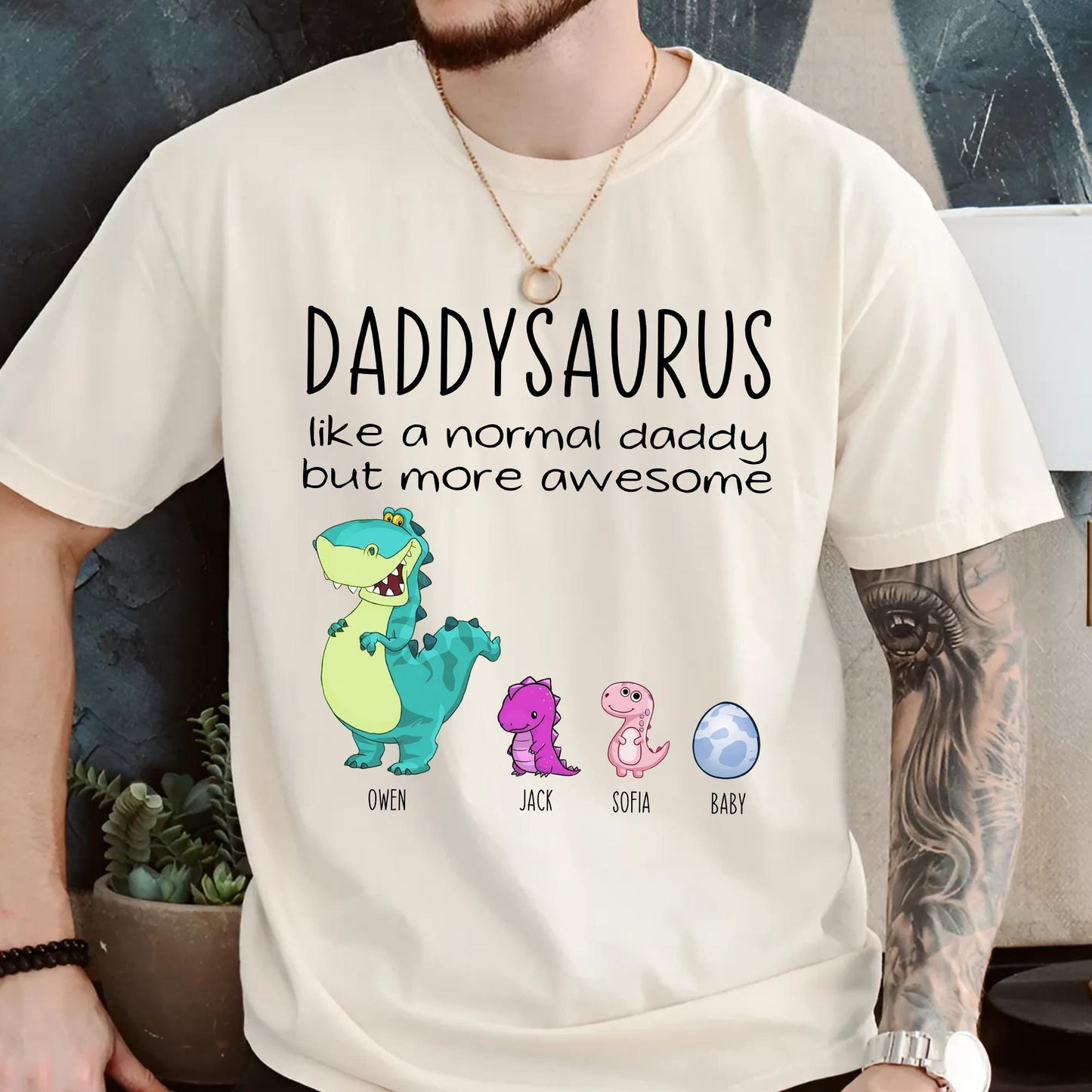 Personalized Fathers Day Shirt, Daddysaurus Like A Normal Daddy But More Awesome Shirt, Daddysaurus Shirt, New Dad Shirt, Funny Dad Shirt