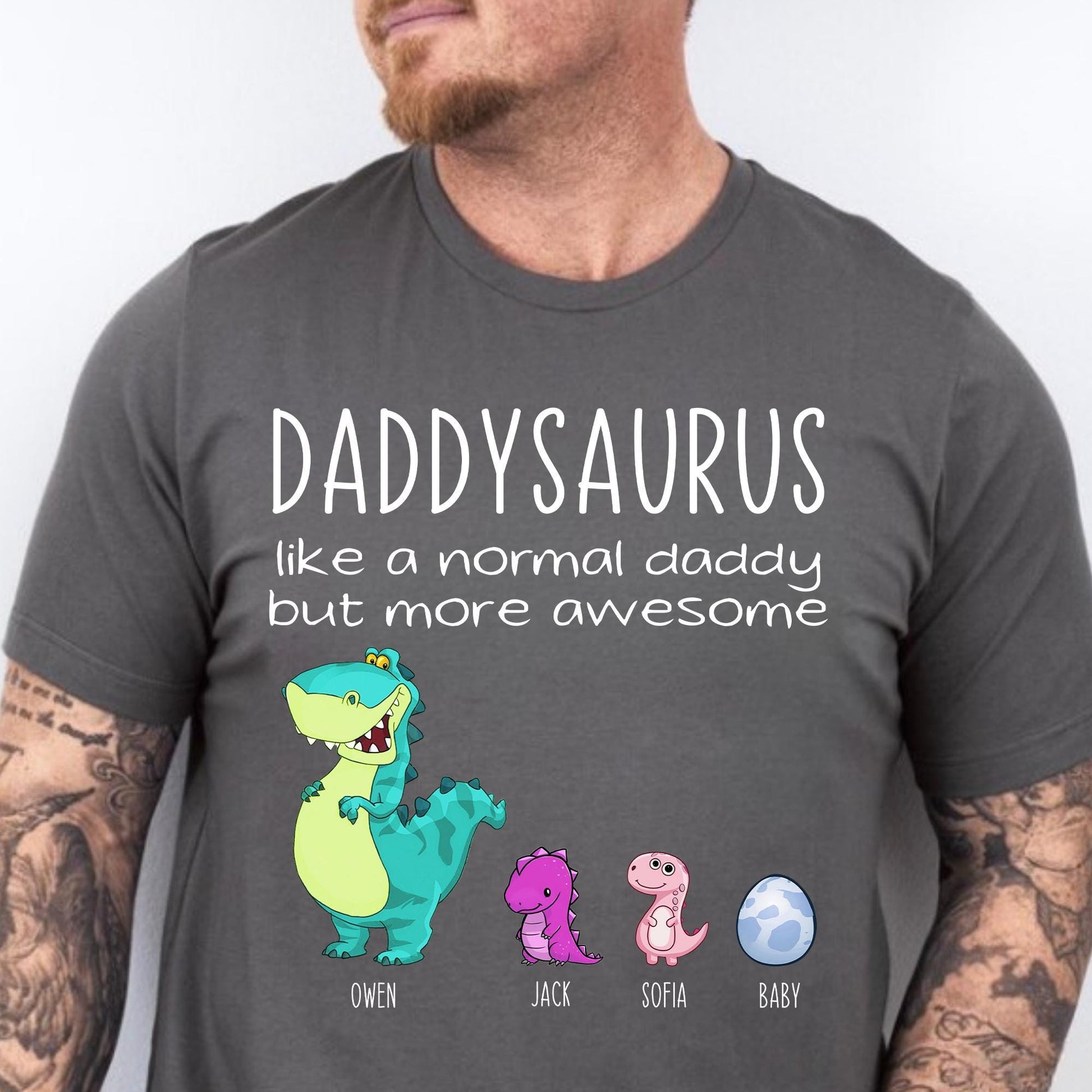 Personalized Fathers Day Shirt, Daddysaurus Like A Normal Daddy But More Awesome Shirt, Daddysaurus Shirt, New Dad Shirt, Funny Dad Shirt
