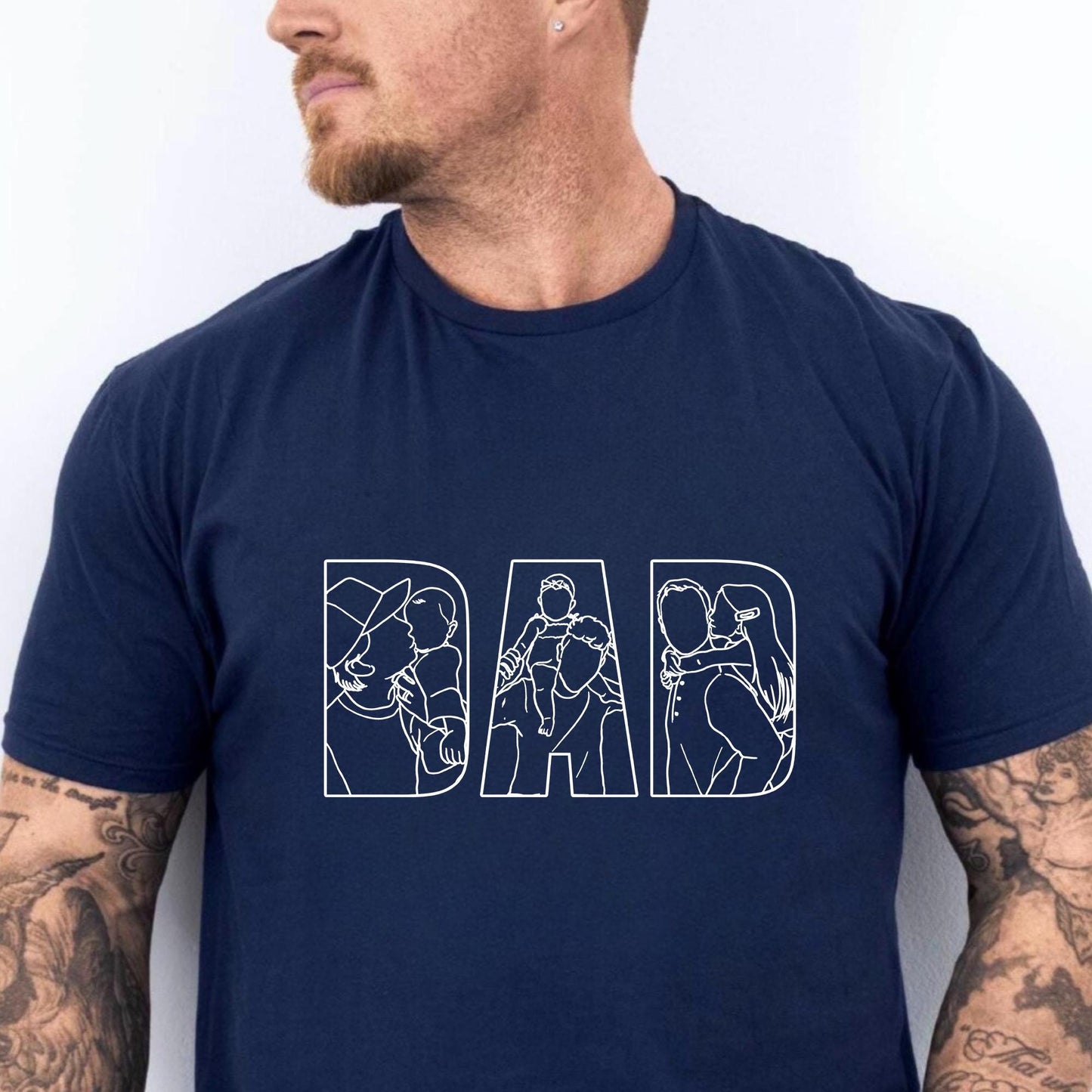 Custom Dad Portrait Shirt, Father's Day Gift From Kids