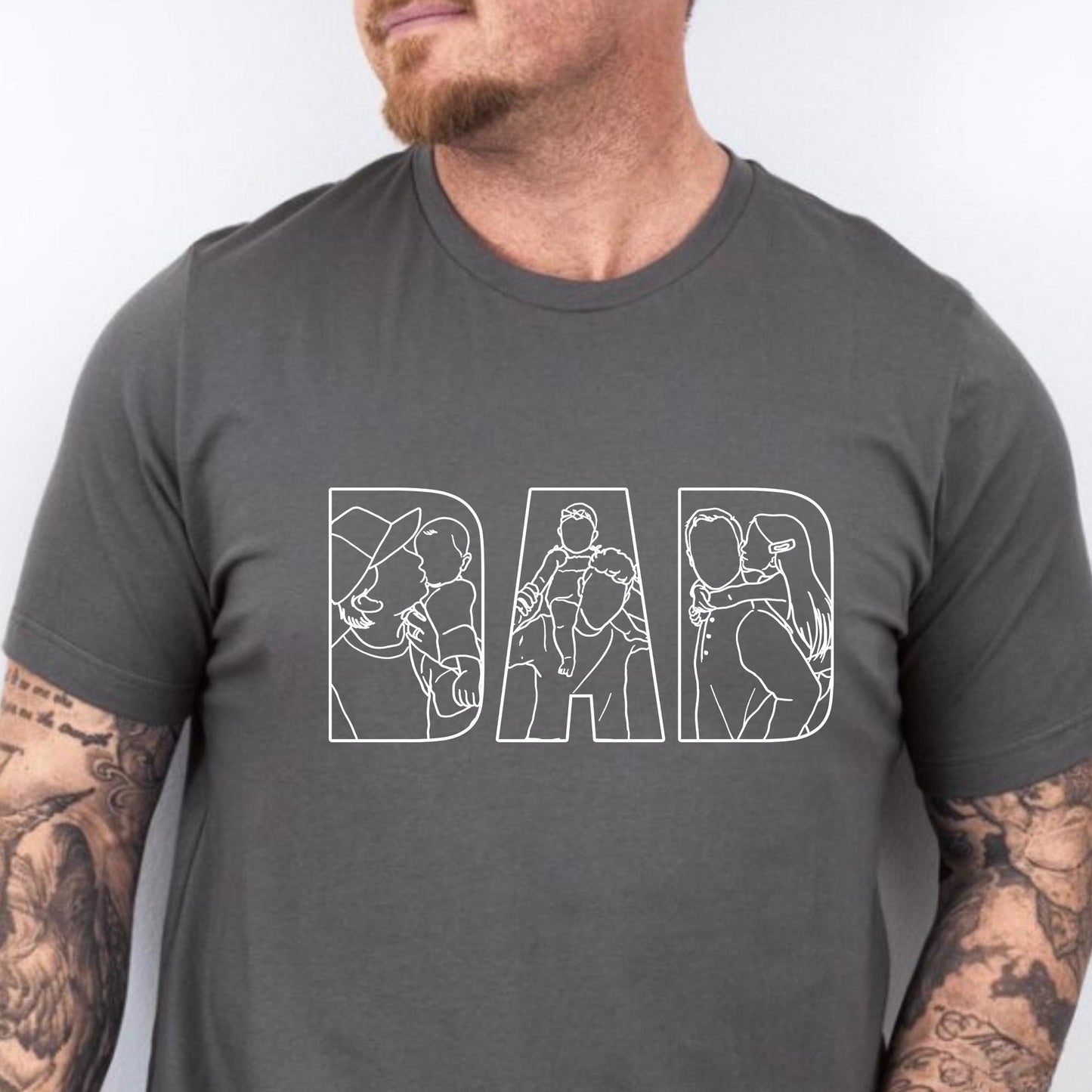 Custom Dad Portrait Shirt, Father's Day Gift From Kids