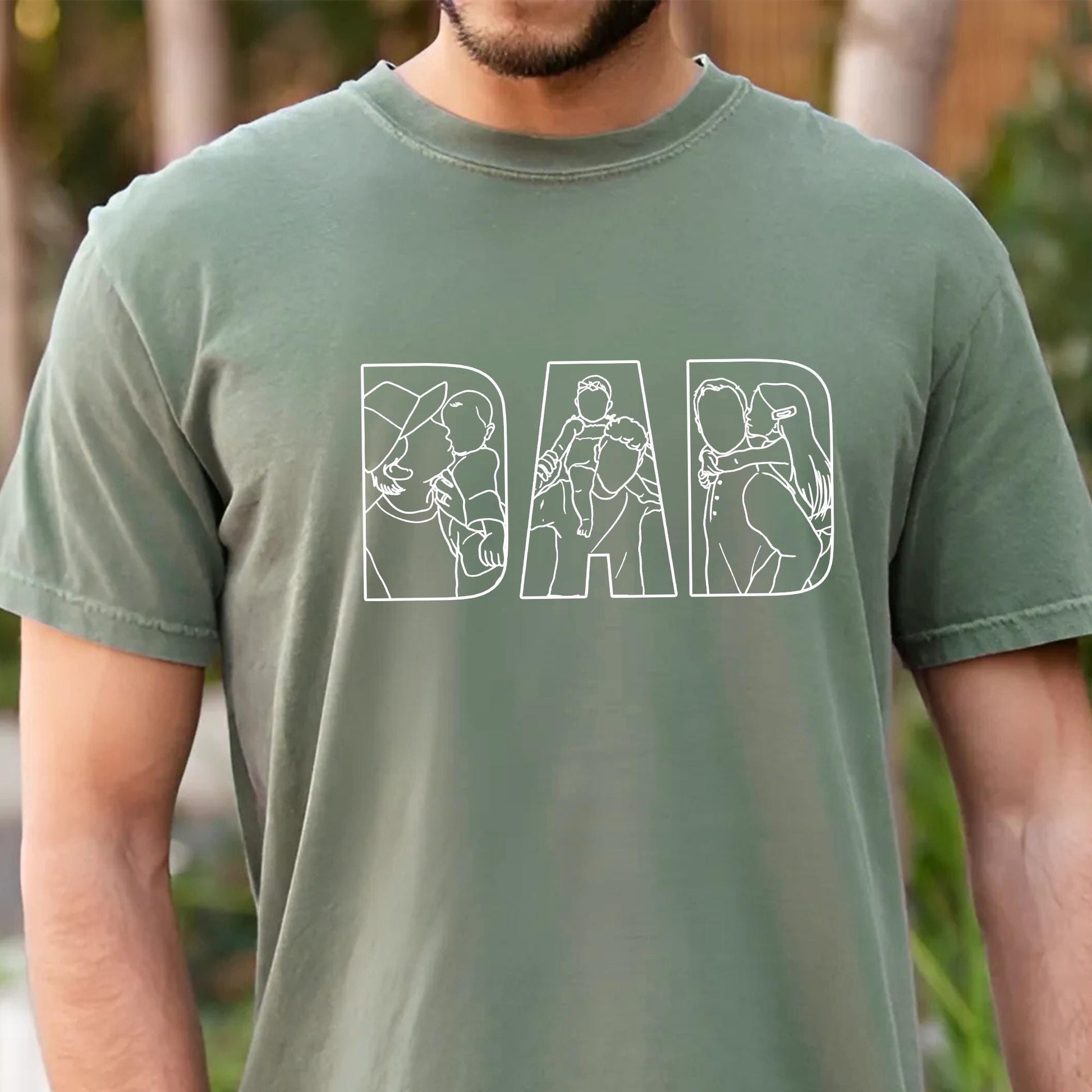Custom Dad Portrait Shirt, Father's Day Gift From Kids