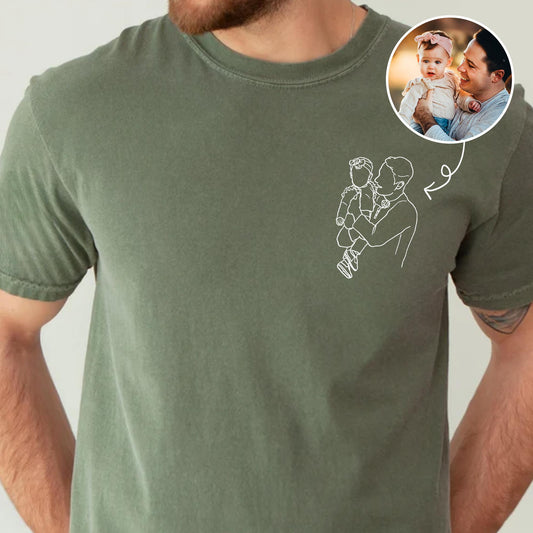 Custom Dad Photo Shirt, Personalized Father's Day Shirts Gifts for Dad, New Dad Gift for Husband