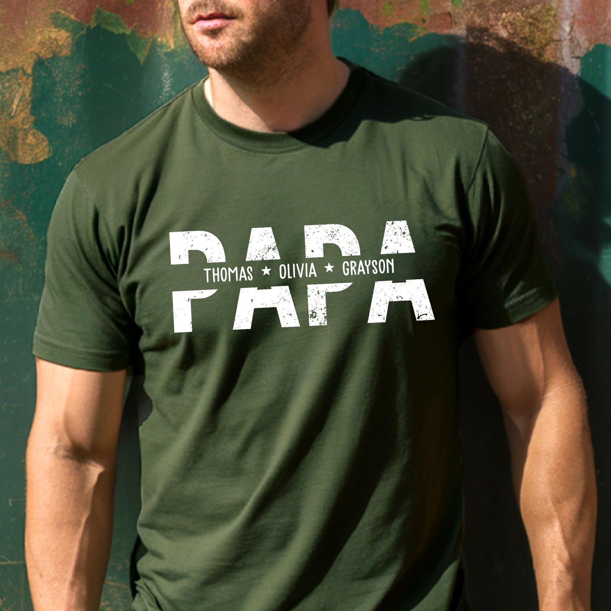 Personalized Papa Shirt, Father Day Shirt With Kids Names
