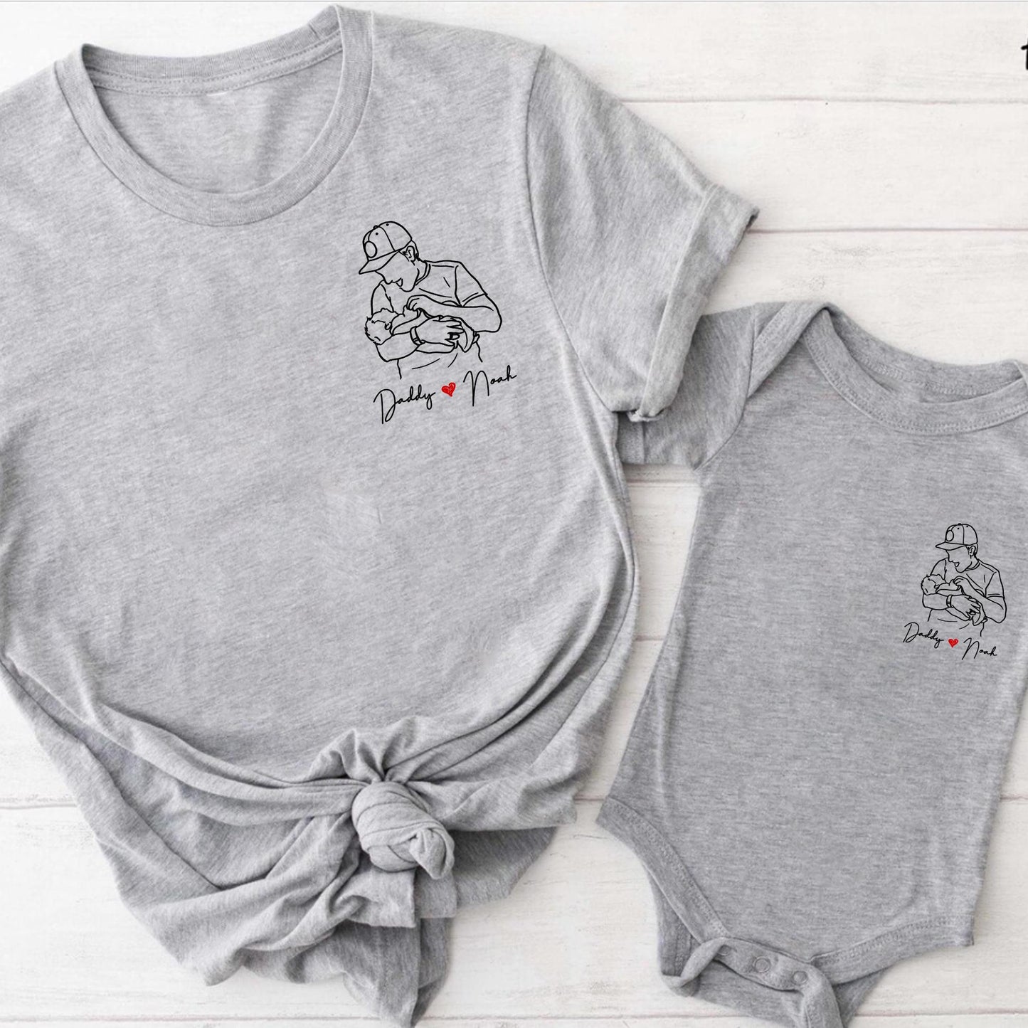 Custom Dad Portrait From Photo Shirt, Father's Day Gift for New Dad