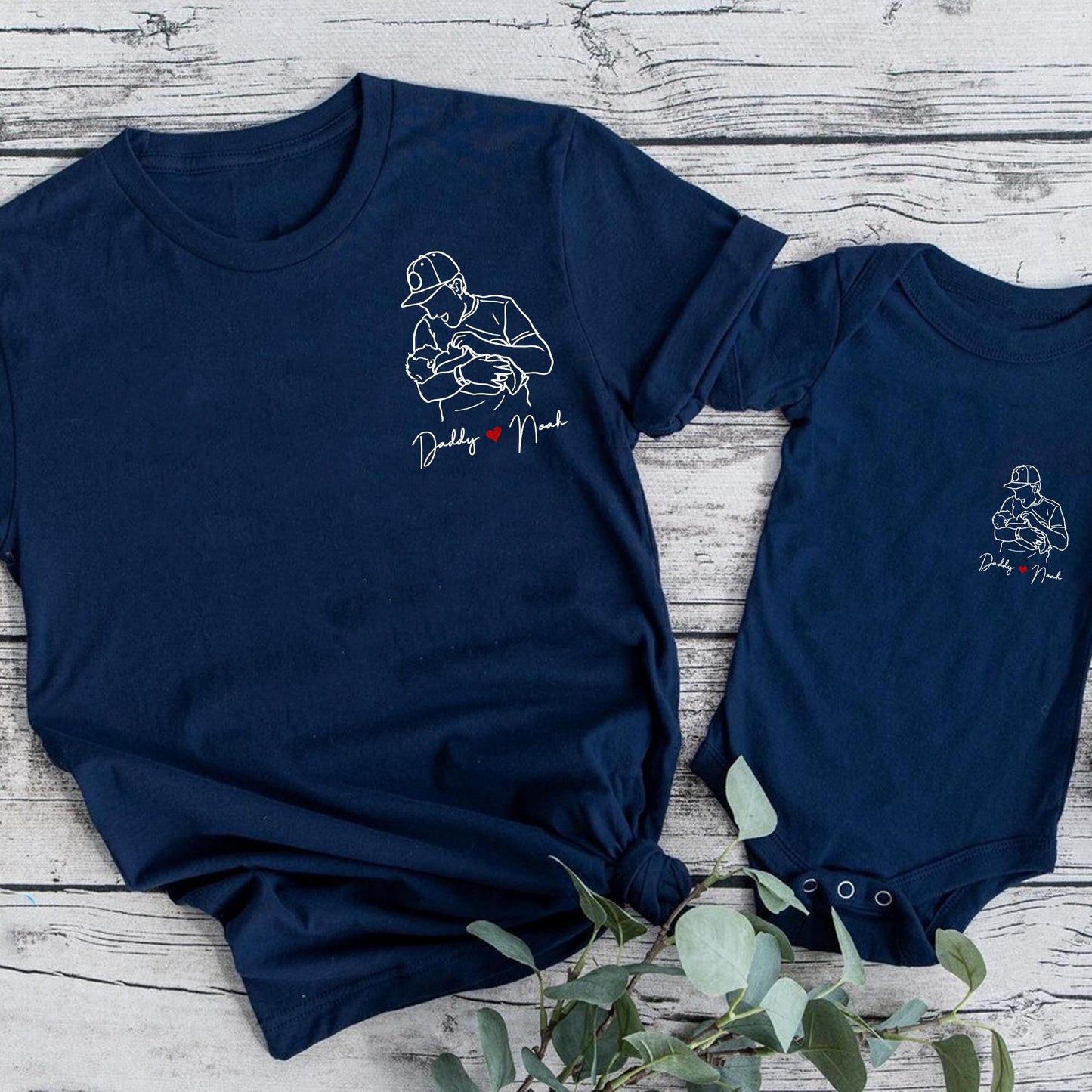 Custom Dad Portrait From Photo Shirt, Father's Day Gift for New Dad