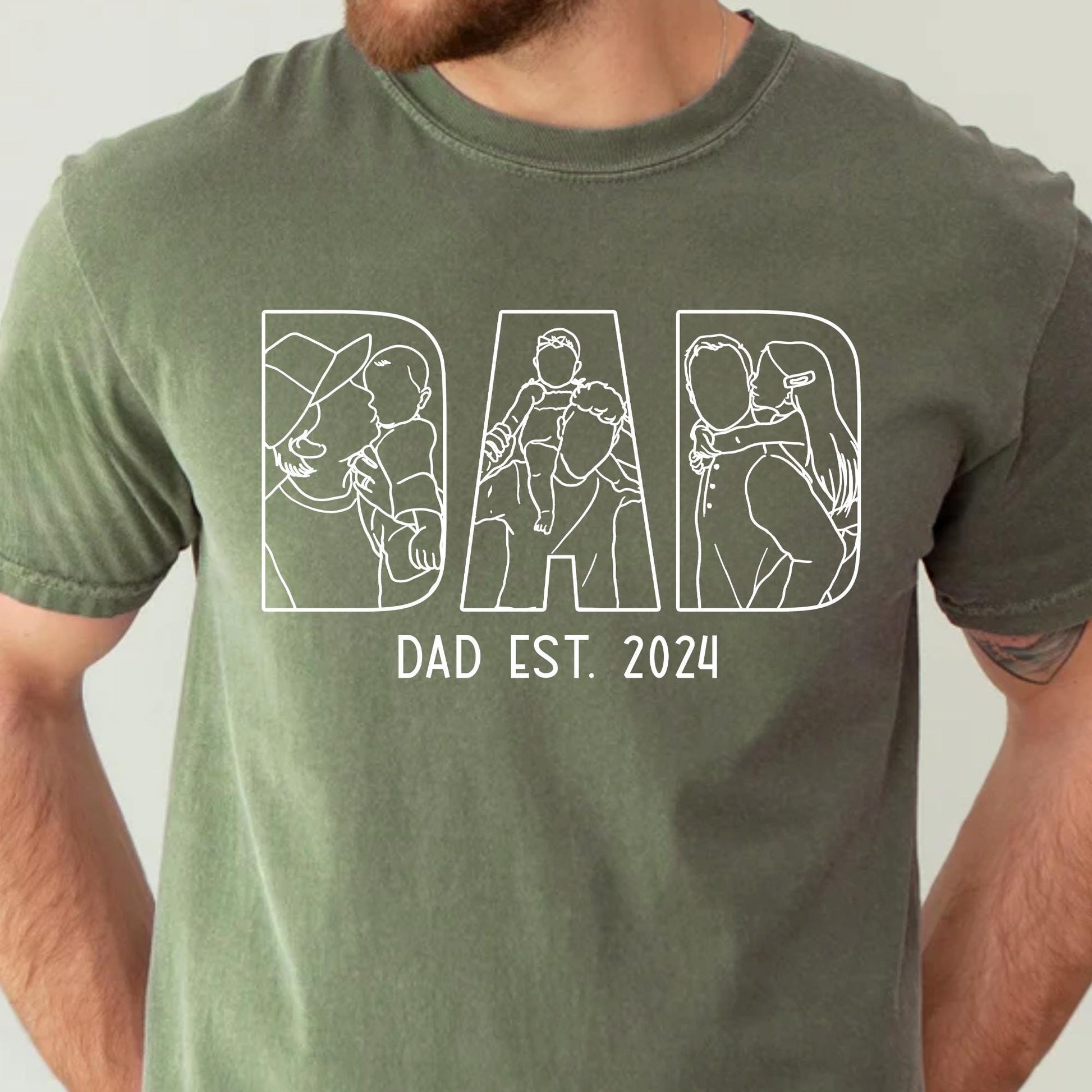 Personalized Dad Shirt, Personalized Dads Portrait Shirts, Fathers Day Gifts From Kids