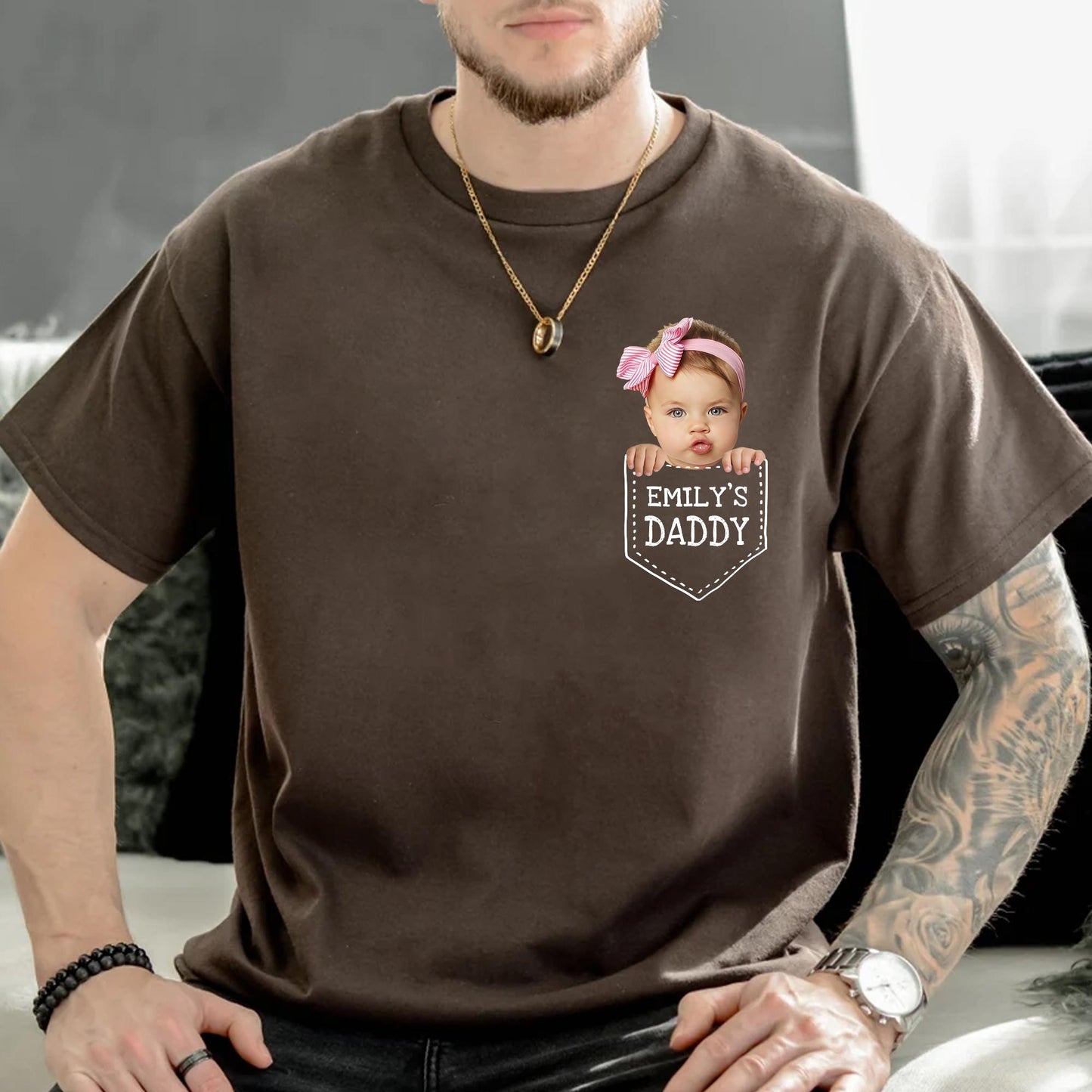 Personalized New Dad Shirt, Custom Baby Face Shirt, Baby Photo Shirt, Custom First Fathers Day Shirt with Baby Face, New Father's Day Gift