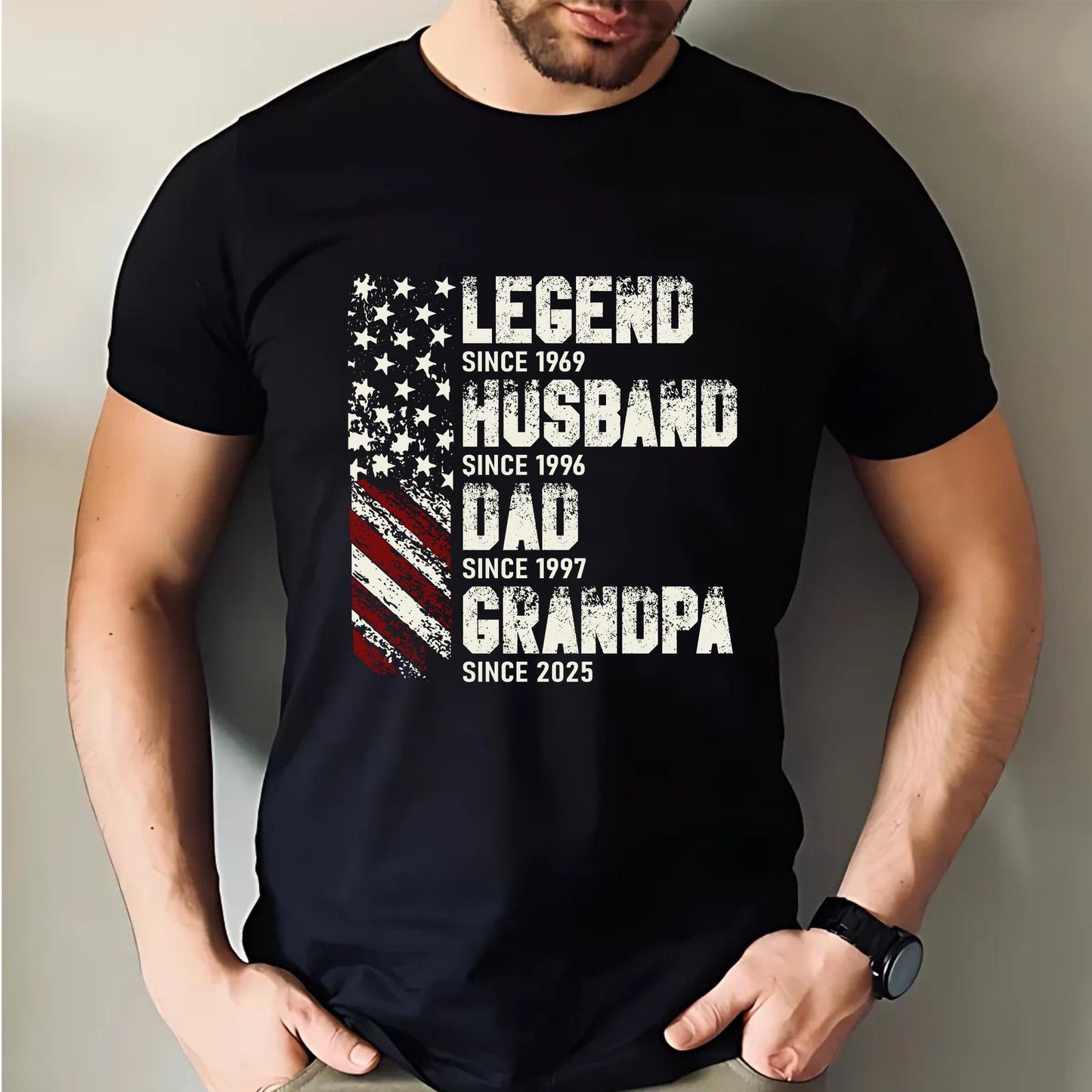 Personalized Fathers Day Shirt, Legend Husband Dad Grandpa Shirt, Gift For Grandpa, American Dad Shirt, 4th of July Shirt For Dad, Grandpa
