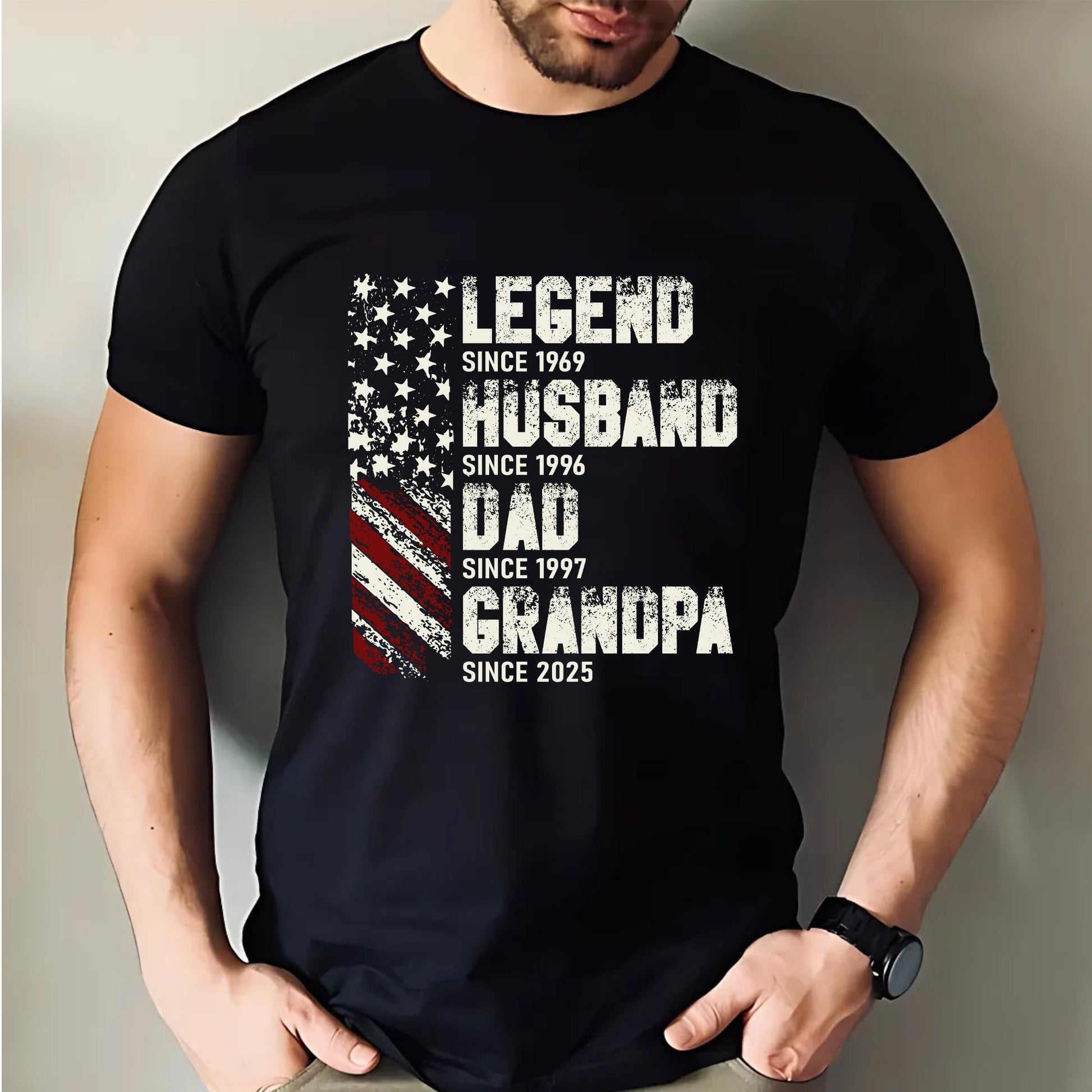 Personalized Fathers Day Shirt, Legend Husband Dad Grandpa Shirt, Gift For Grandpa, American Dad Shirt, 4th of July Shirt For Dad, Grandpa
