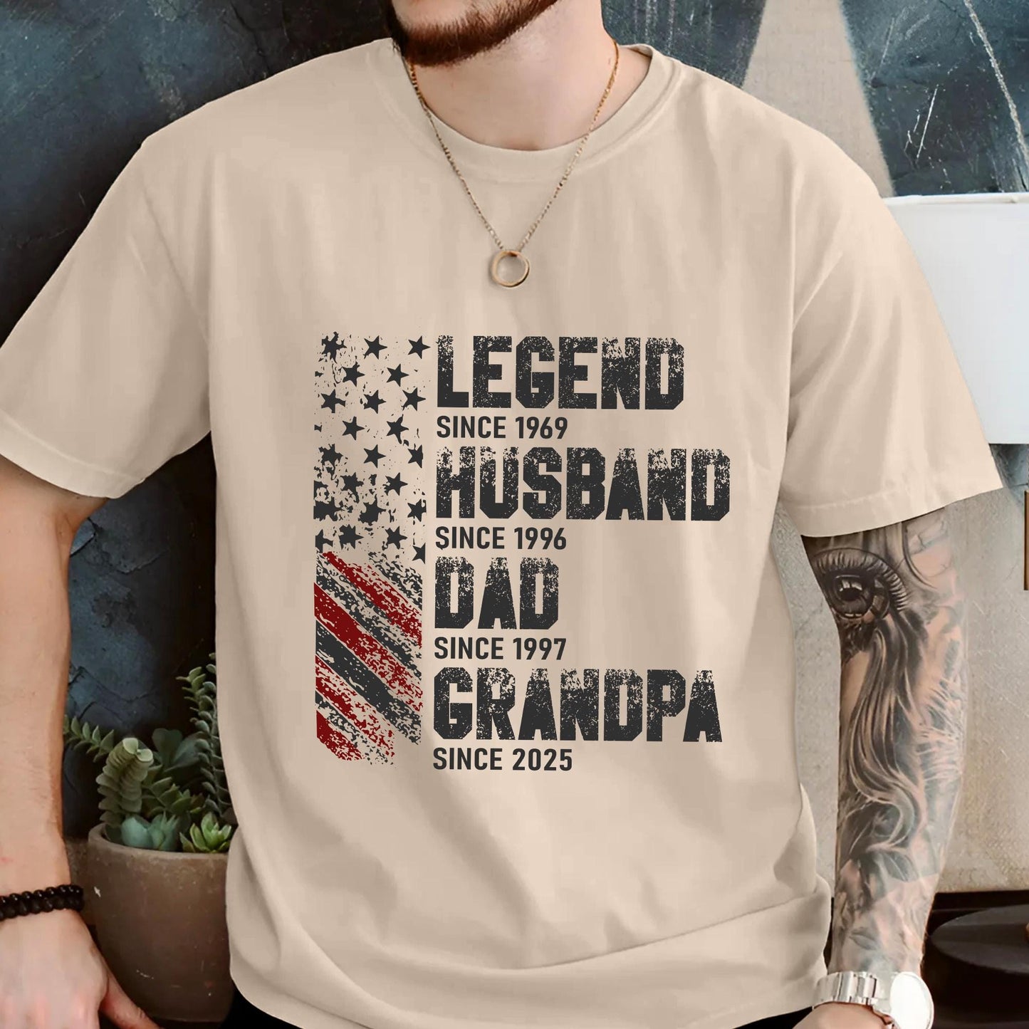 Personalized Fathers Day Shirt, Legend Husband Dad Grandpa Shirt, Gift For Grandpa, American Dad Shirt, 4th of July Shirt For Dad, Grandpa