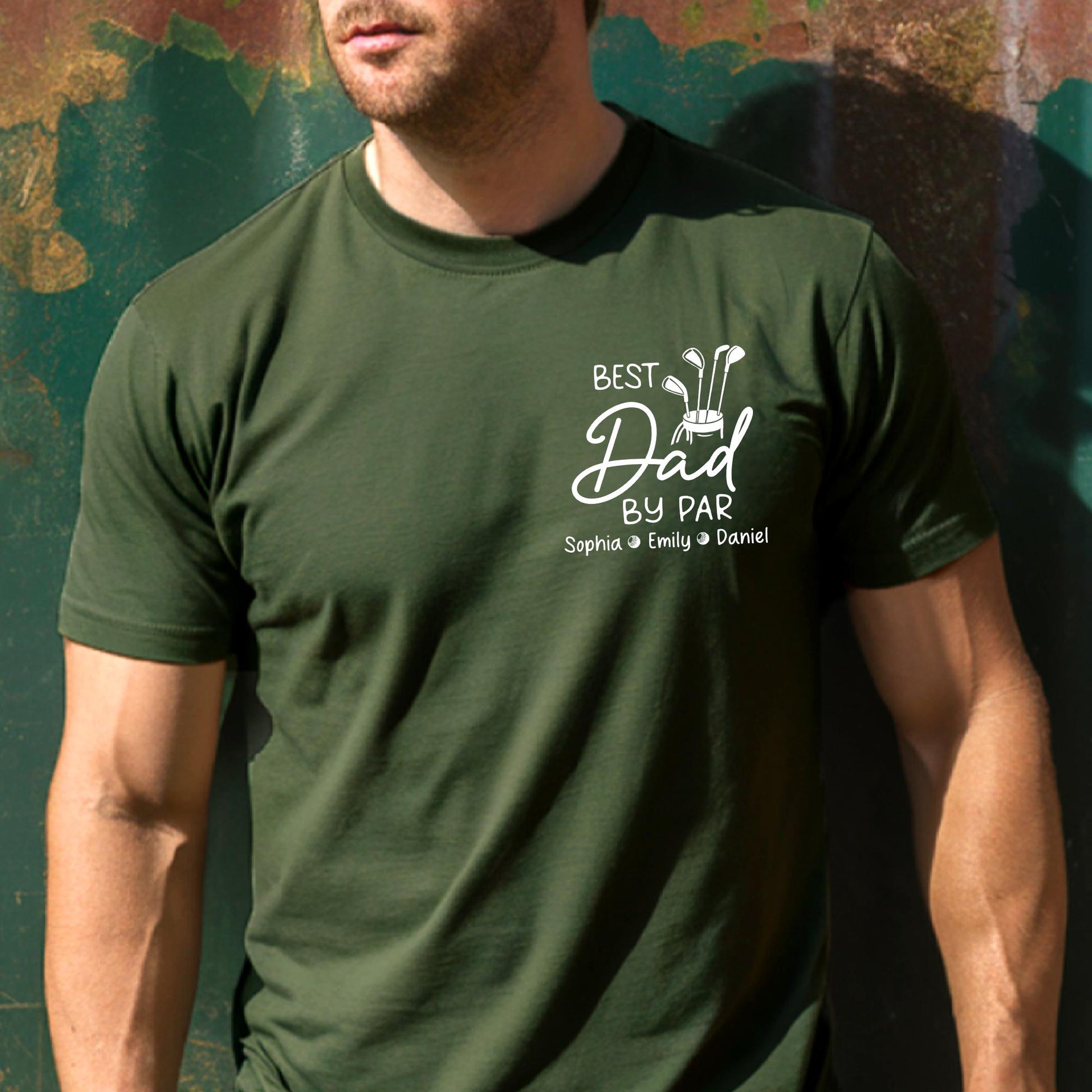 Custom Dad Golf Shirt, Dad By Par T-Shirt, Father's Day Gift for Dads from Children, Dad Gifts With Kids Names