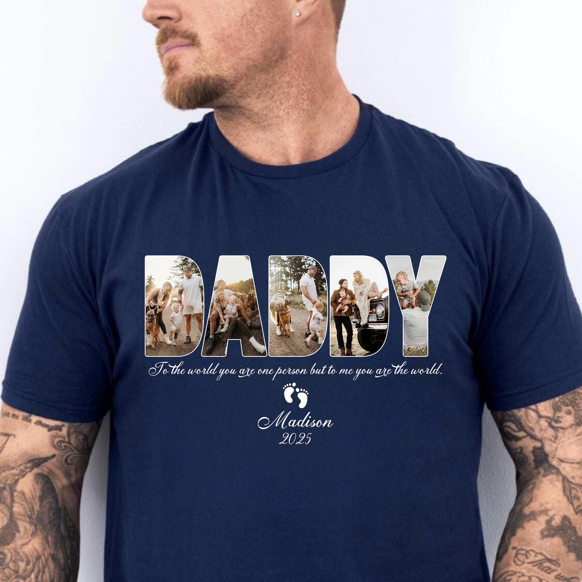 Personalized Fathers Day Shirt, Daddy Photo Collage Shirt, Fathers Day Photo Shirt, Photo Gift For Dad, Fathers Day Photo Gift