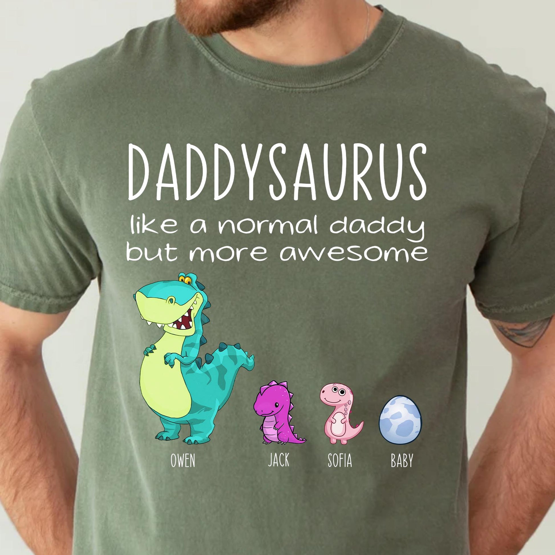 Personalized Fathers Day Shirt, Daddysaurus Like A Normal Daddy But More Awesome Shirt, Daddysaurus Shirt, New Dad Shirt, Funny Dad Shirt