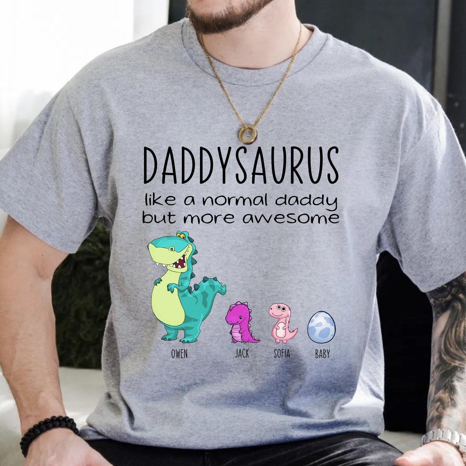 Personalized Fathers Day Shirt, Daddysaurus Like A Normal Daddy But More Awesome Shirt, Daddysaurus Shirt, New Dad Shirt, Funny Dad Shirt