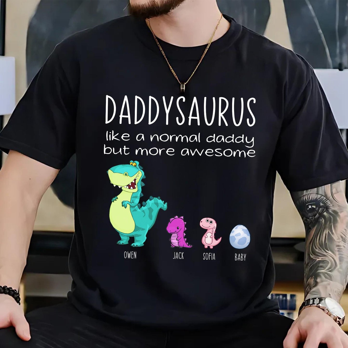Personalized Fathers Day Shirt, Daddysaurus Like A Normal Daddy But More Awesome Shirt, Daddysaurus Shirt, New Dad Shirt, Funny Dad Shirt
