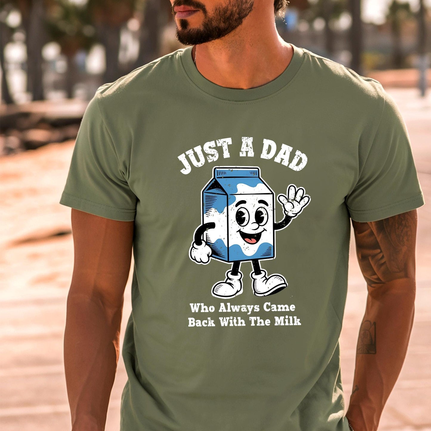 Dad Shirt, Fathers Day Shirt, Funny Dad Shirt, Just A Dad Who Always Came Back With The Milk, Funny Dad Tee, Funny Fathers Day Gift