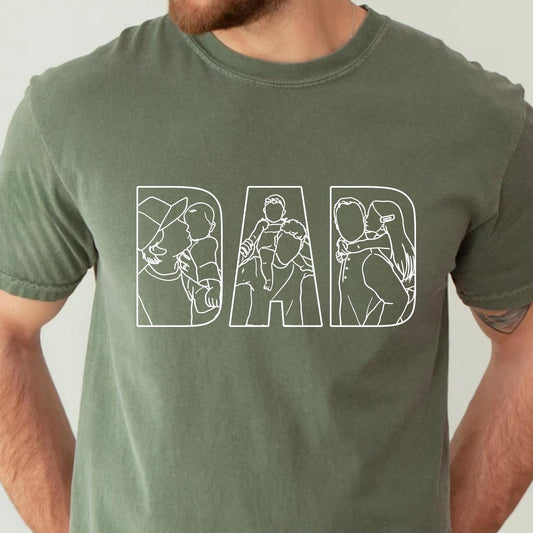 Custom Dad Portrait Shirt, Father's Day Gift From Kids