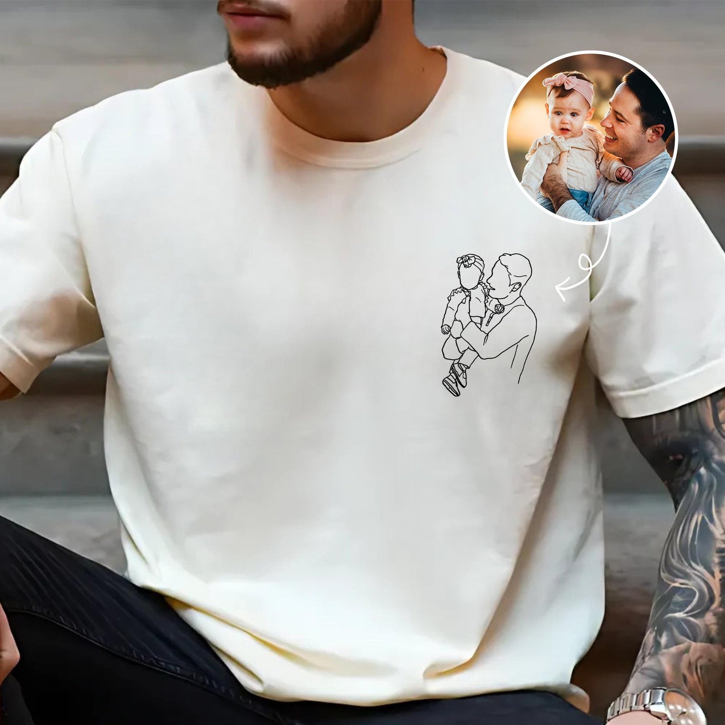 Custom Dad Photo Shirt, Personalized Father's Day Shirts Gifts for Dad, New Dad Gift for Husband