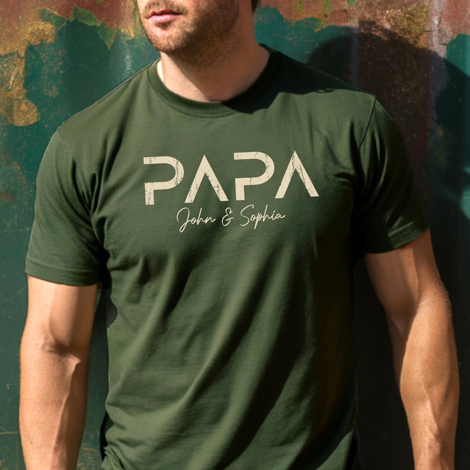 Personalized Papa Shirt, Papa Shirts With Kids Names, Father's Day Gift for Dad