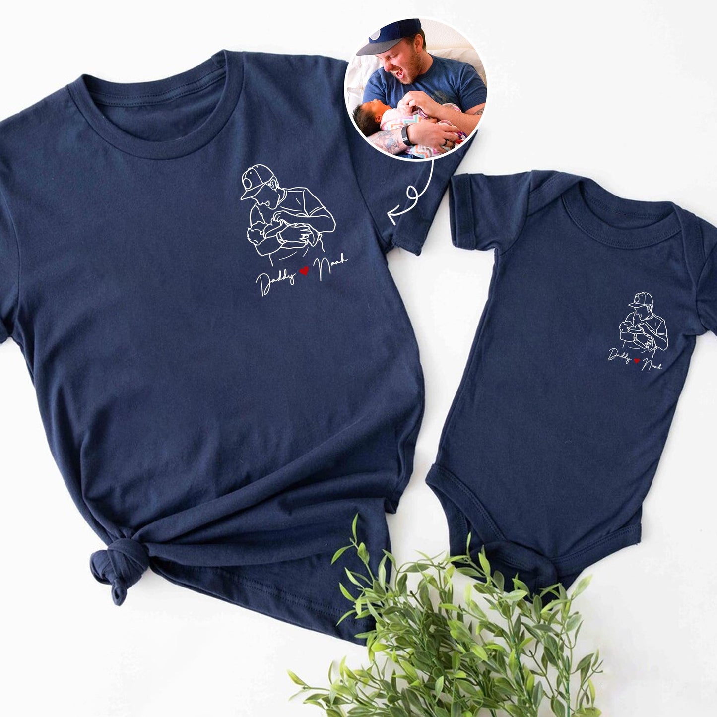 Custom Dad Portrait From Photo Shirt, Father's Day Gift for New Dad