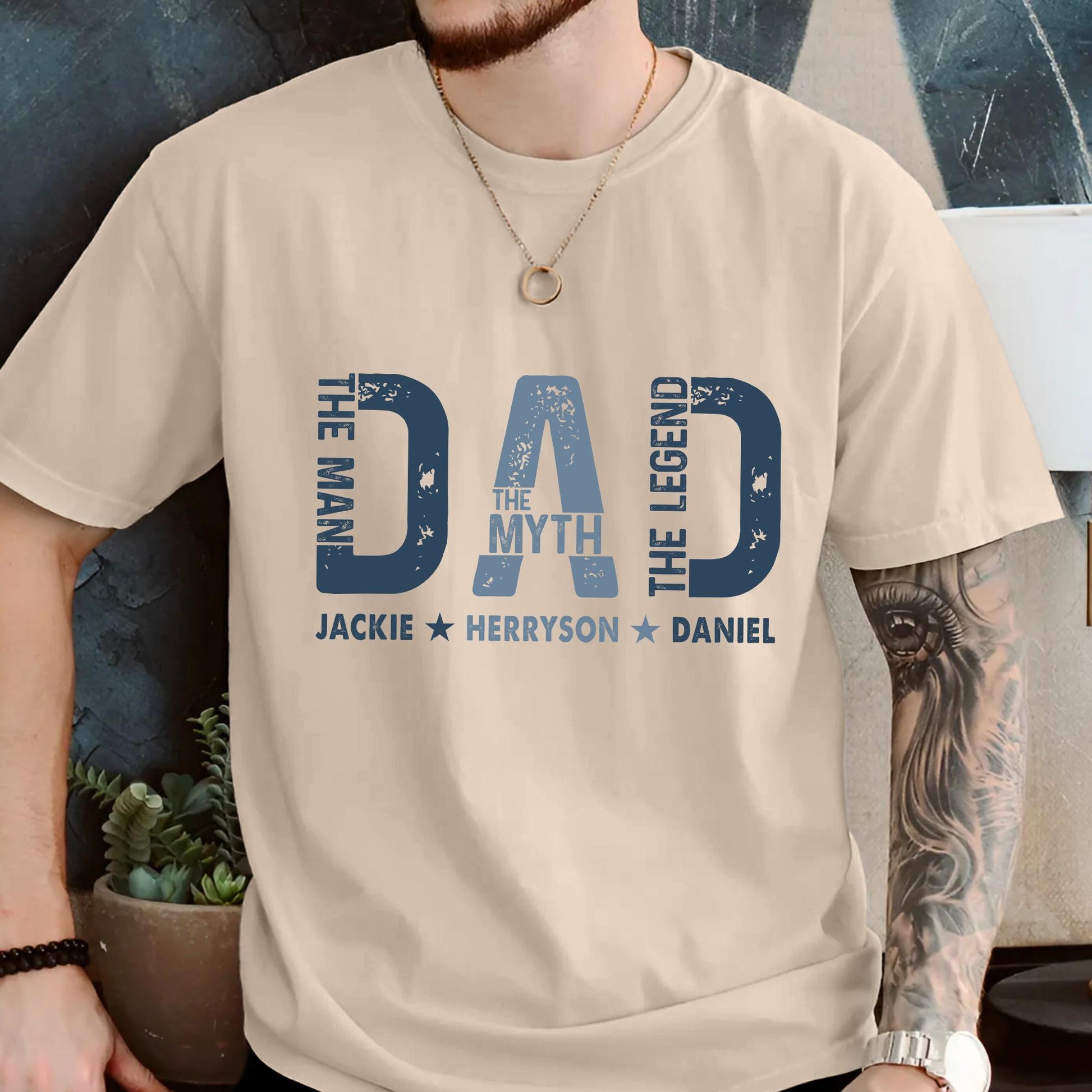 Personalized Dad Shirt, The Man The Myth The Legend The Hero, Shirt For Dad, Dad Shirt With Kids Name, Dad Life Shirt, Dad Gift Shirt