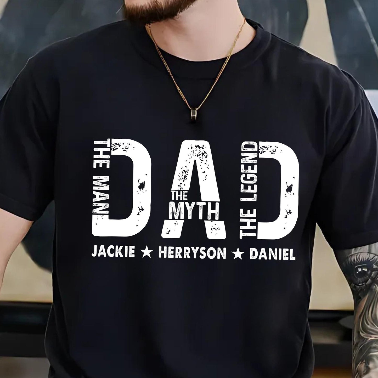 Personalized Dad Shirt, The Man The Myth The Legend The Hero, Shirt For Dad, Dad Shirt With Kids Name, Dad Life Shirt, Dad Gift Shirt