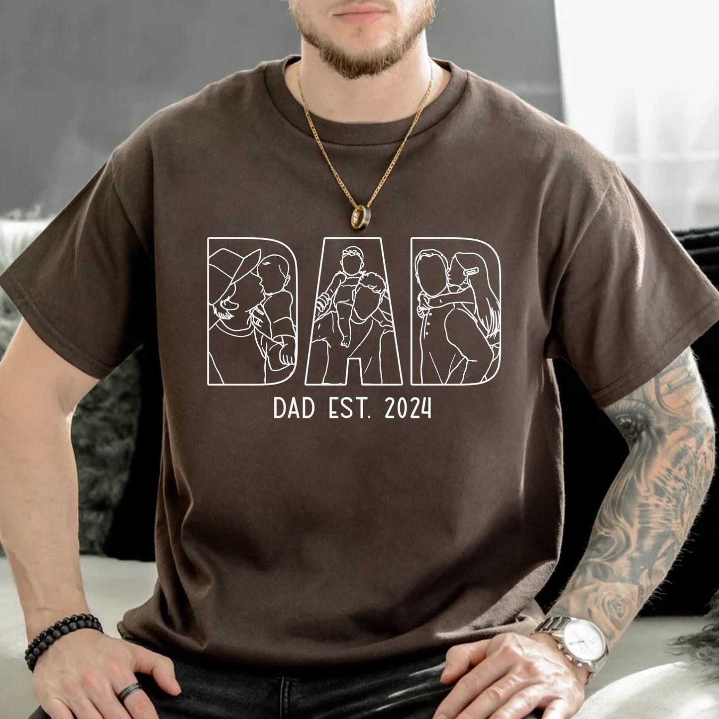 Personalized Dad Shirt, Personalized Dads Portrait Shirts, Fathers Day Gifts From Kids