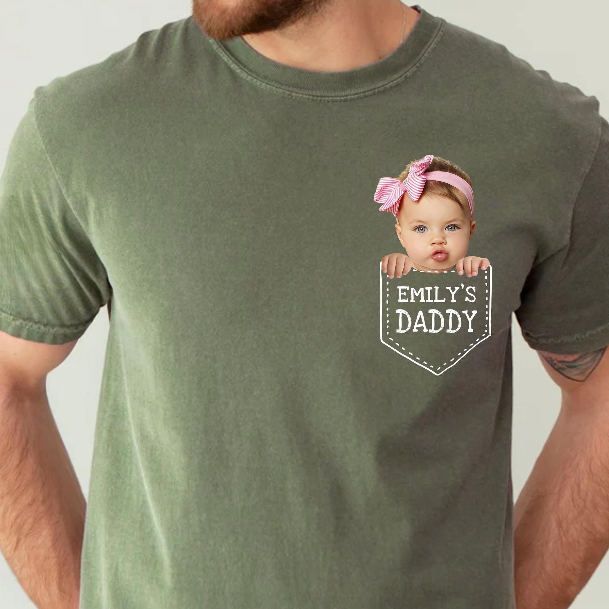 Personalized New Dad Shirt, Custom Baby Face Shirt, Baby Photo Shirt, Custom First Fathers Day Shirt with Baby Face, New Father's Day Gift