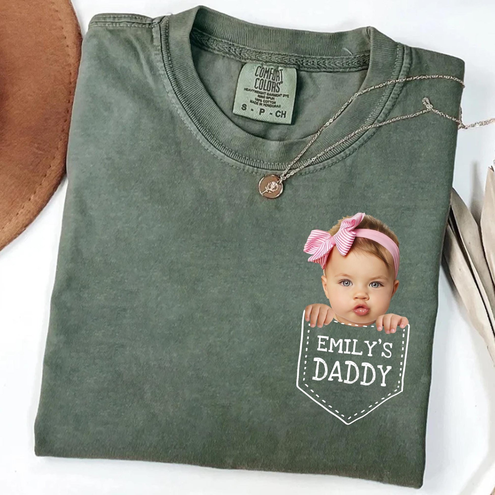 Personalized New Dad Shirt, Custom Baby Face Shirt, Baby Photo Shirt, Custom First Fathers Day Shirt with Baby Face, New Father's Day Gift