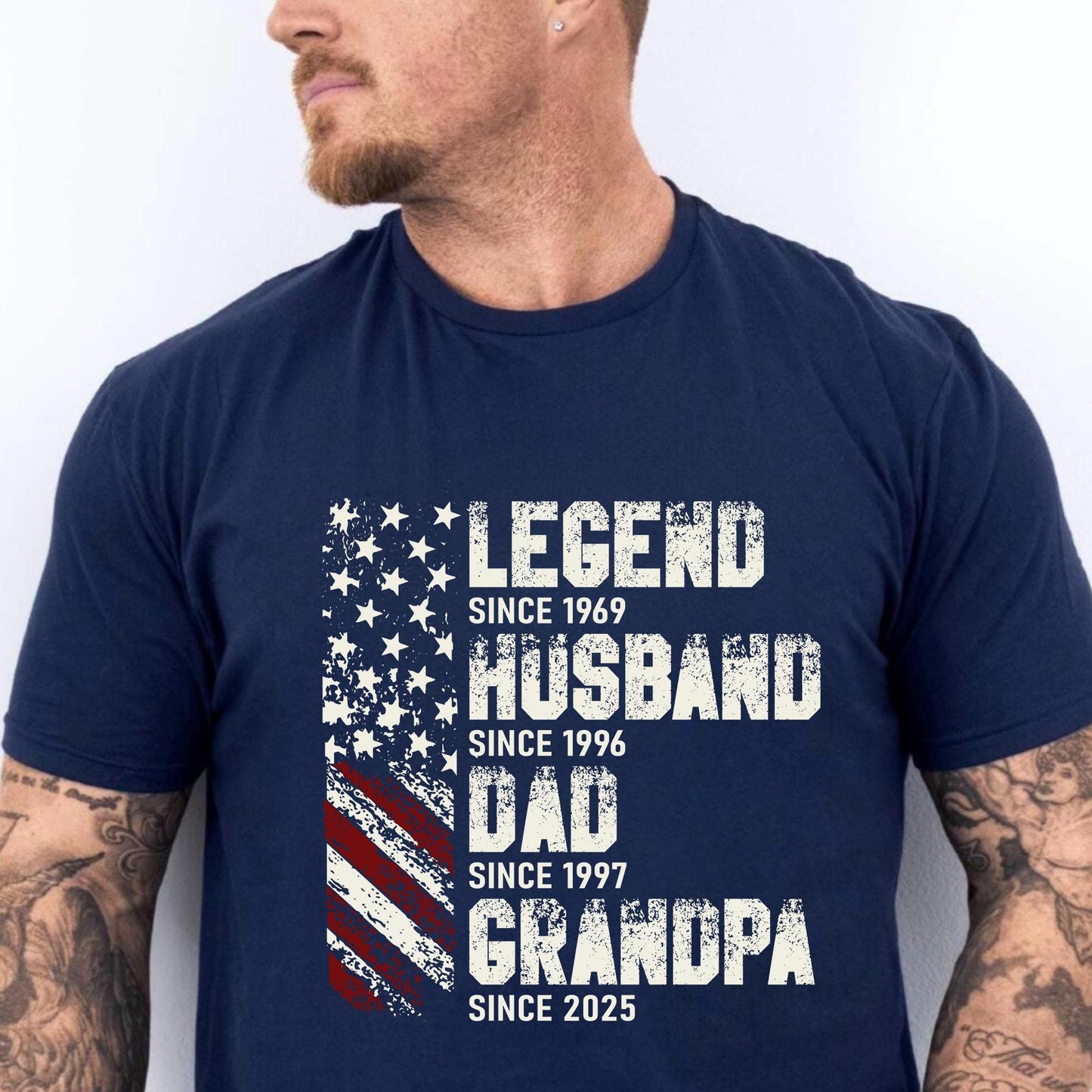 Personalized Fathers Day Shirt, Legend Husband Dad Grandpa Shirt, Gift For Grandpa, American Dad Shirt, 4th of July Shirt For Dad, Grandpa