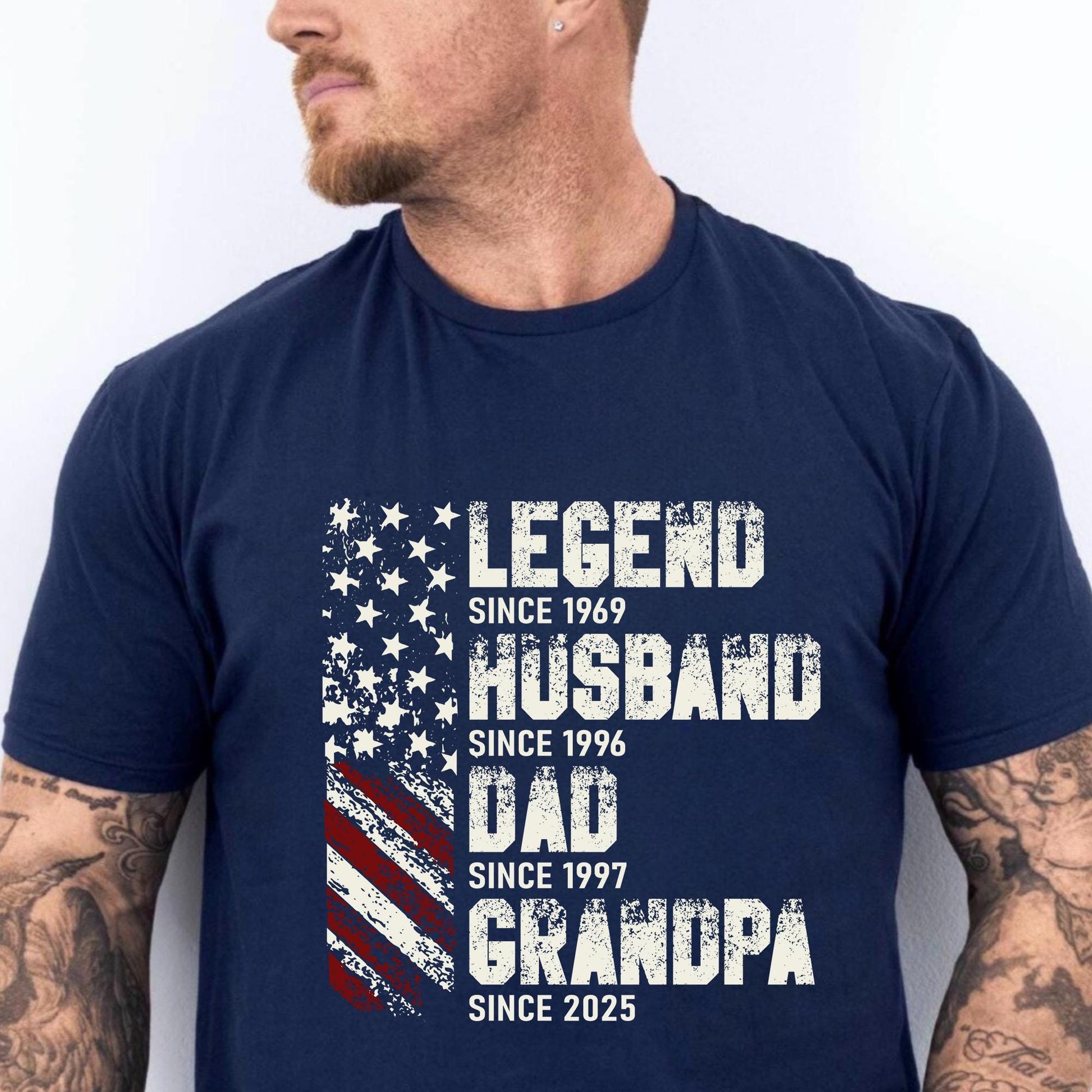 Personalized Fathers Day Shirt, Legend Husband Dad Grandpa Shirt, Gift For Grandpa, American Dad Shirt, 4th of July Shirt For Dad, Grandpa