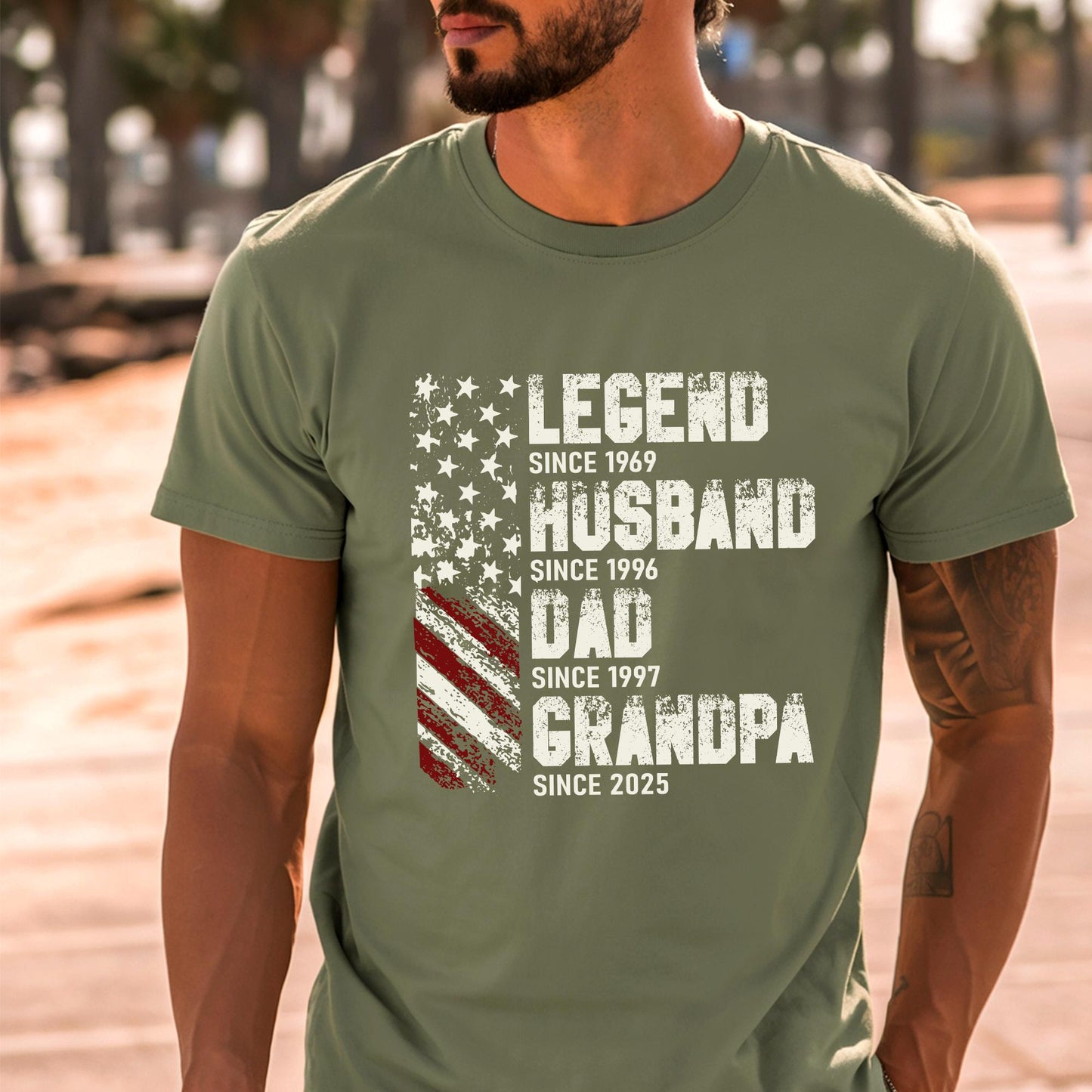 Personalized Fathers Day Shirt, Legend Husband Dad Grandpa Shirt, Gift For Grandpa, American Dad Shirt, 4th of July Shirt For Dad, Grandpa