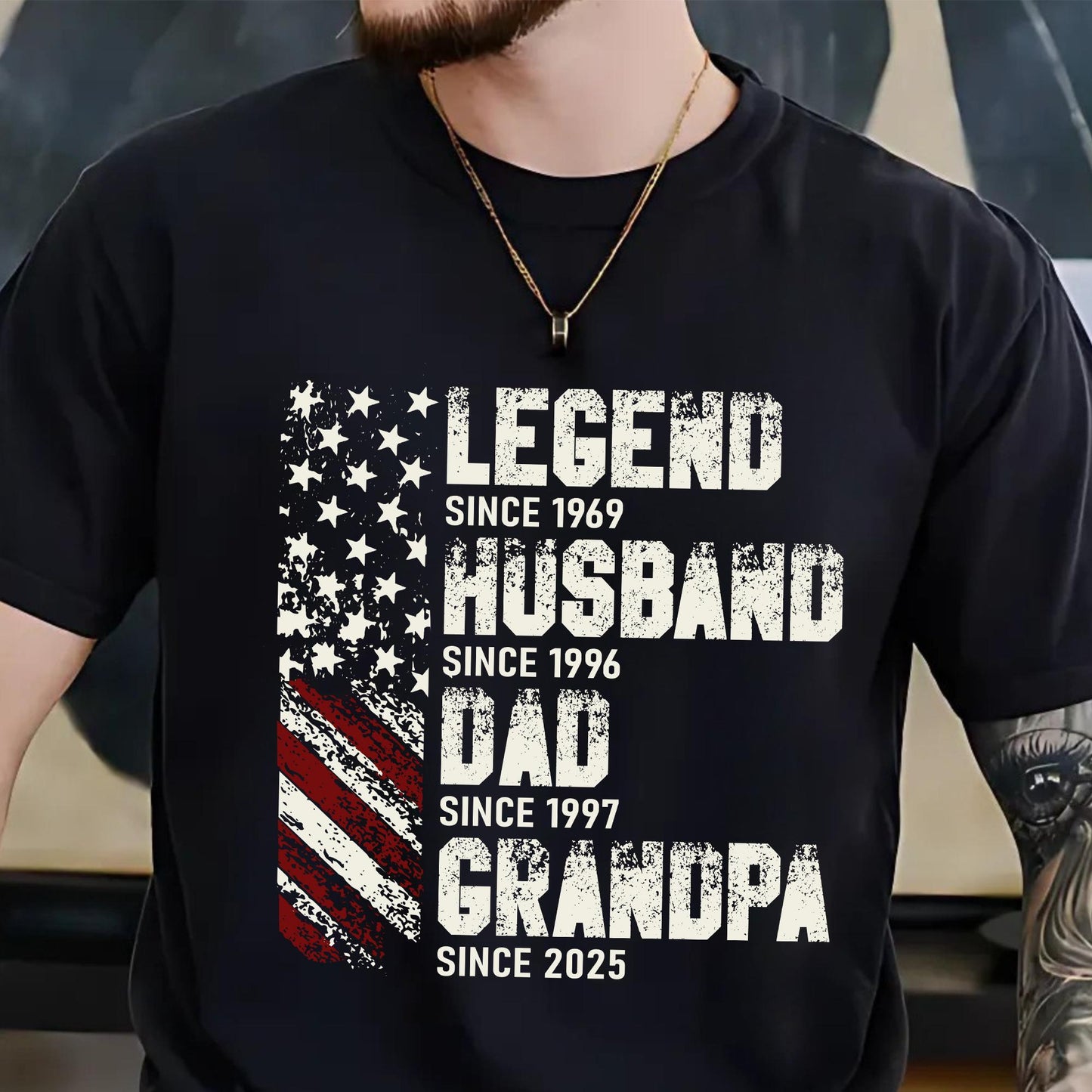 Personalized Fathers Day Shirt, Legend Husband Dad Grandpa Shirt, Gift For Grandpa, American Dad Shirt, 4th of July Shirt For Dad, Grandpa