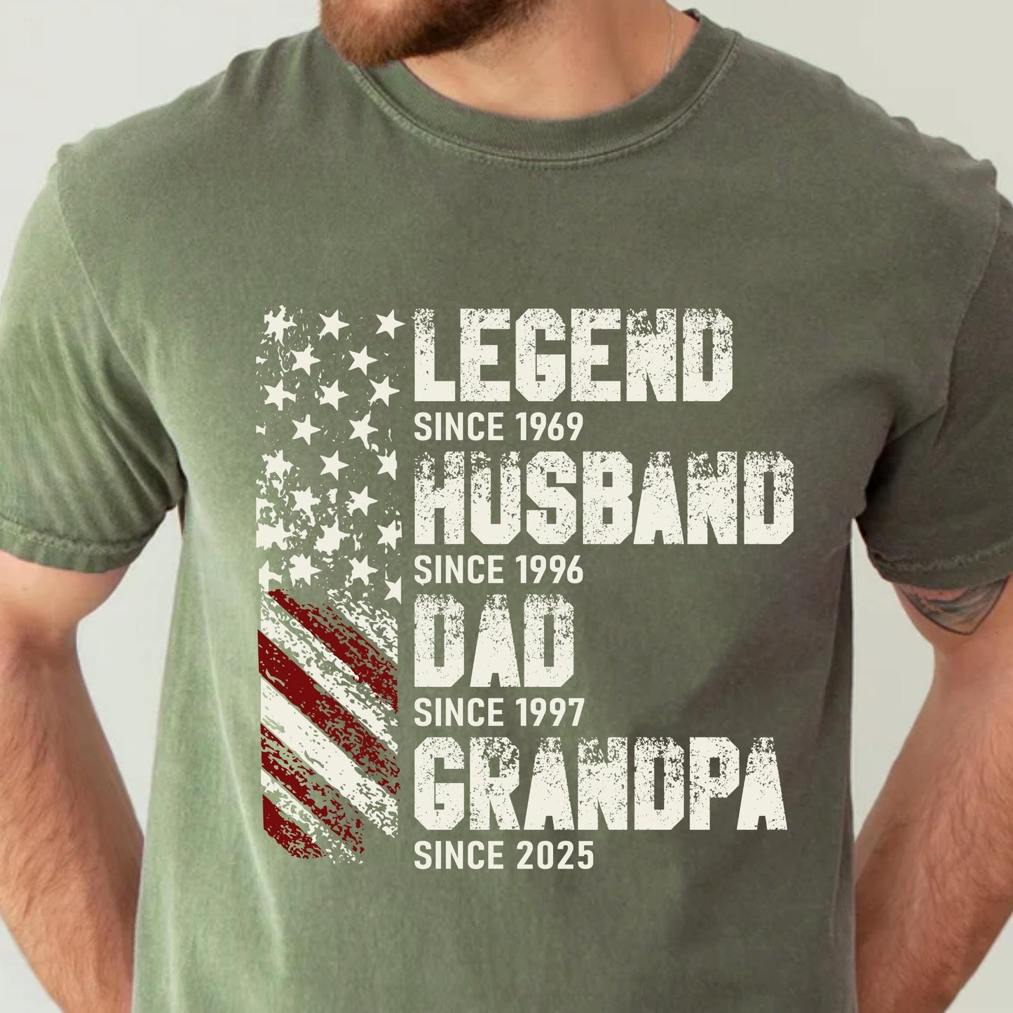 Personalized Fathers Day Shirt, Legend Husband Dad Grandpa Shirt, Gift For Grandpa, American Dad Shirt, 4th of July Shirt For Dad, Grandpa