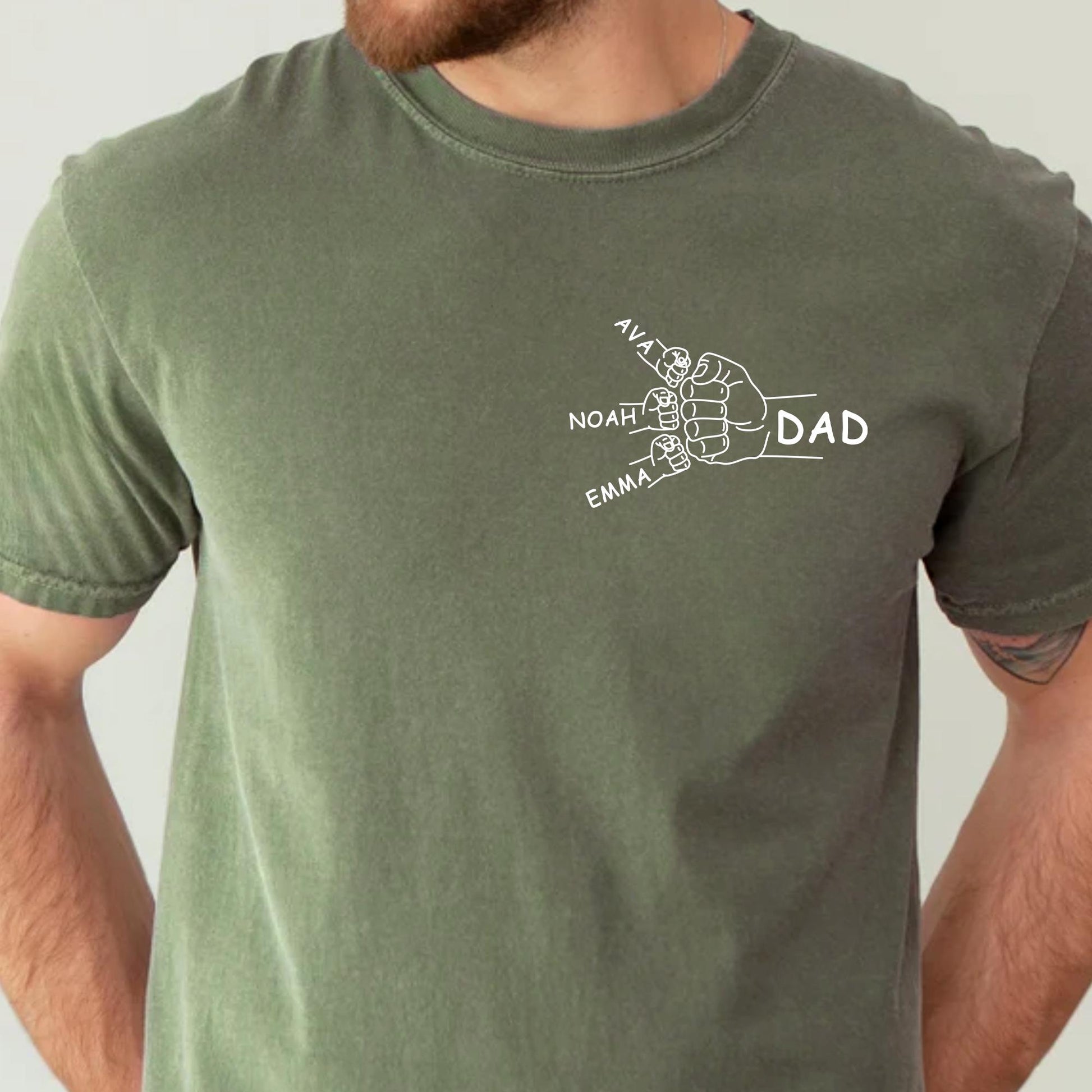 Personalized Dad Shirt, Dad Fist Bump Shirt, Fist Bump Shirt With Kids Names, Family Fist Bump T-Shirt, Fathers Day Shirt, New Dad Shirt