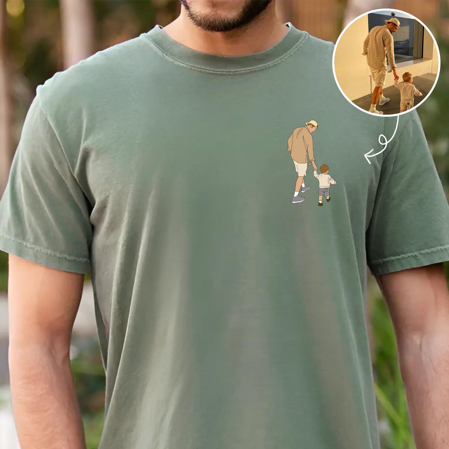 Dad Shirt, Custom Dad Portrait From Photo, Father's Day Gift for Daddy, Papa, Grandpa