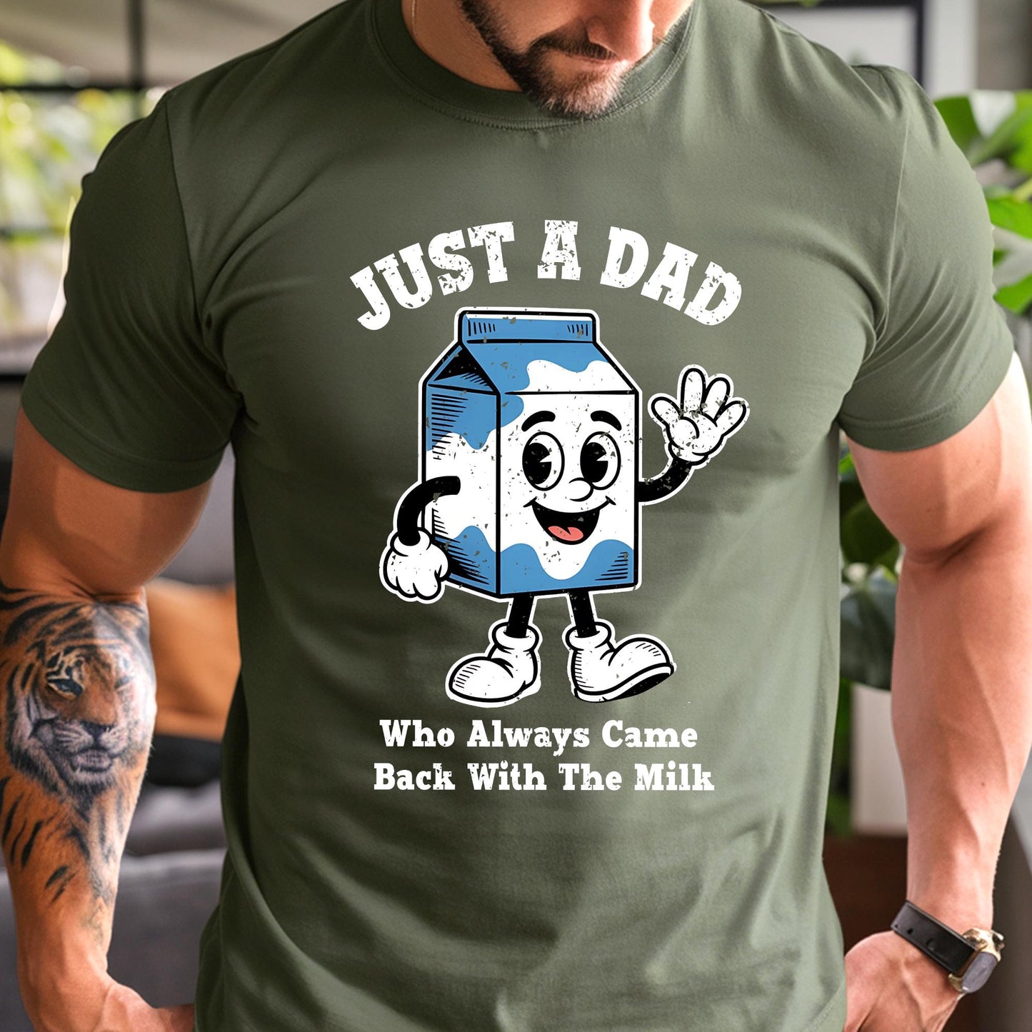 Dad Shirt, Fathers Day Shirt, Funny Dad Shirt, Just A Dad Who Always Came Back With The Milk, Funny Dad Tee, Funny Fathers Day Gift