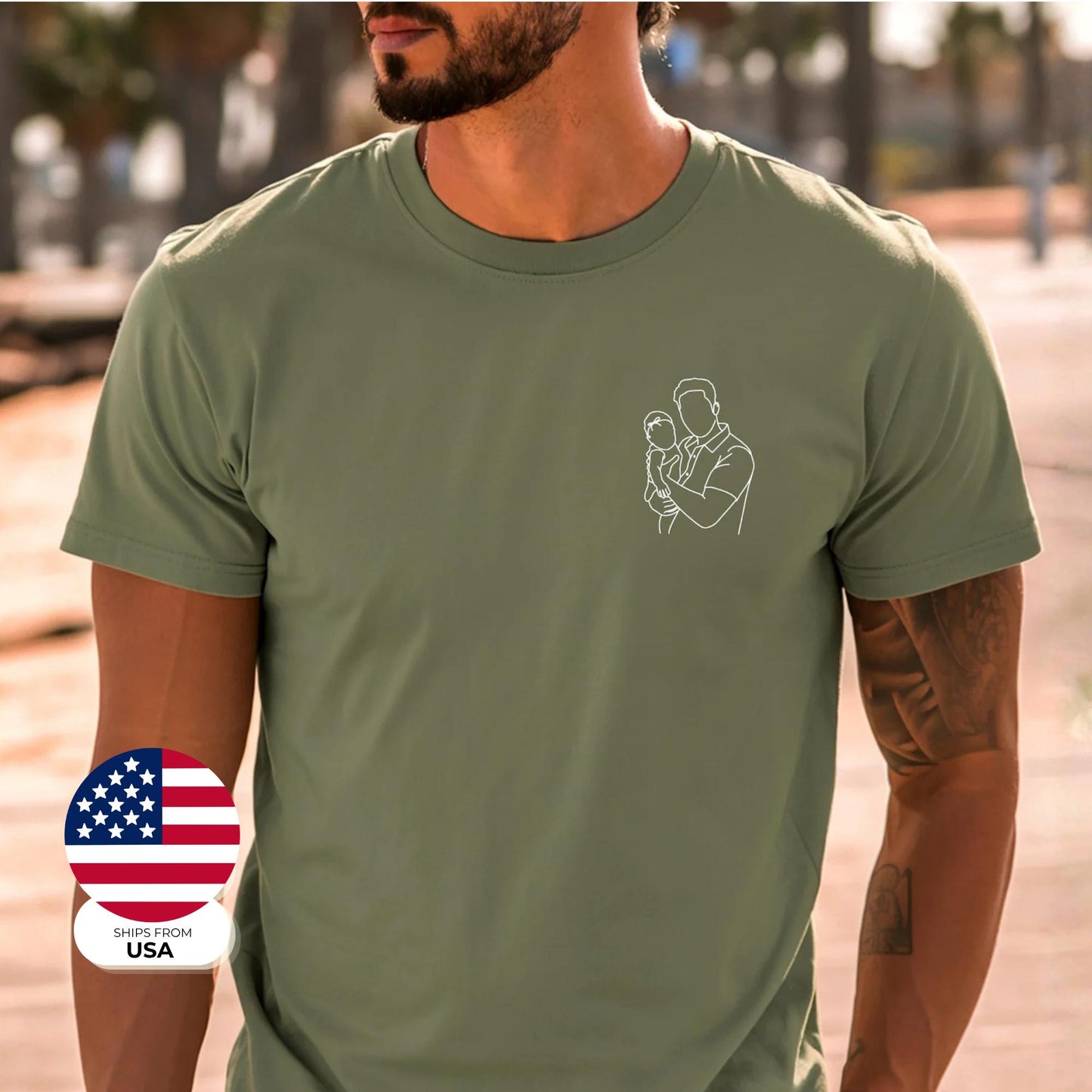 Custom Dad Shirt: Dads Portrait From Photo Shirts, Dads Birthday Gifts, First Time Dad Gift, Fathers Day Shirt Gift for Dads