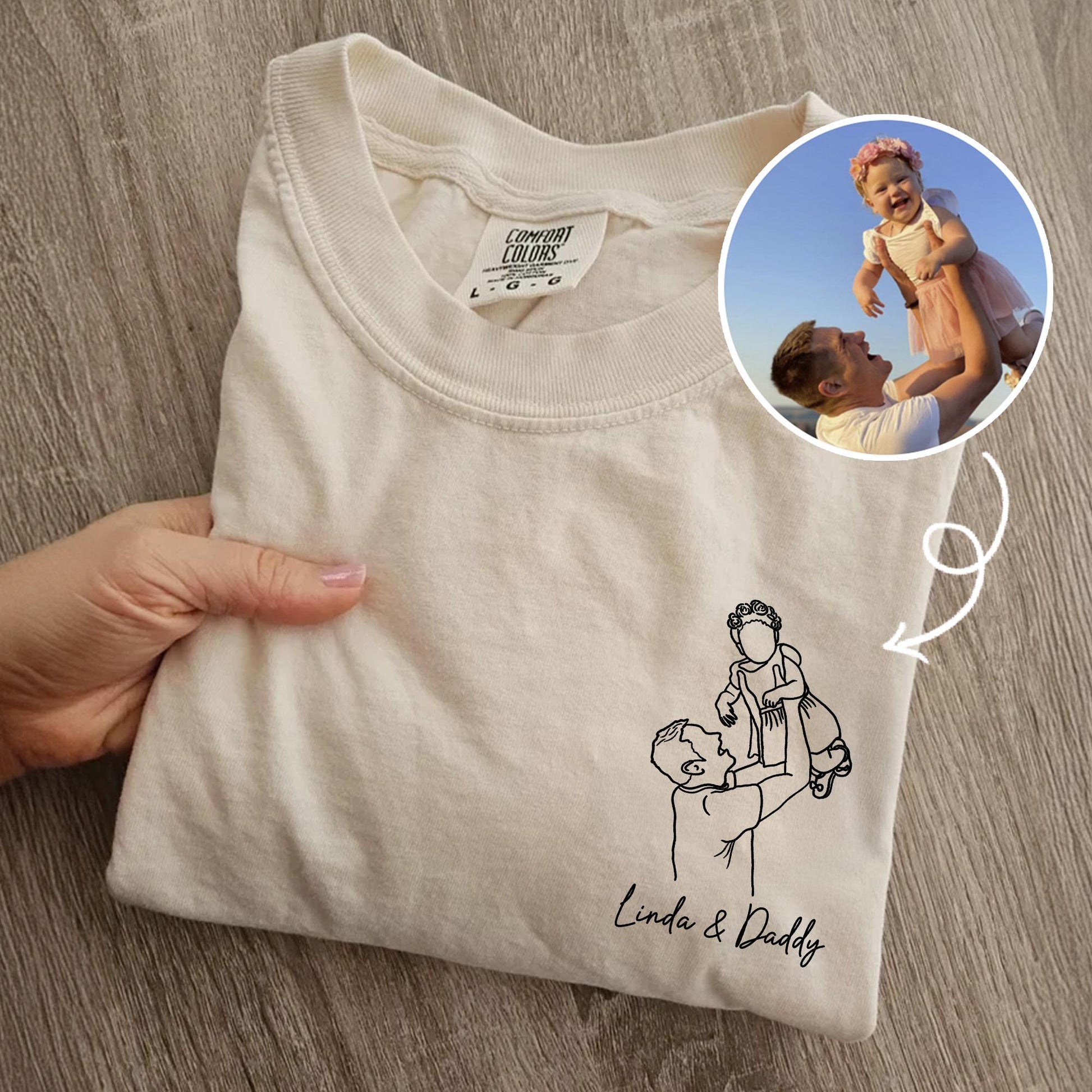Custom Dad Portrait Shirt, Dads Photo Line Art Tee, Father's Day Gift for Dad, New Dad Gifts from Wife
