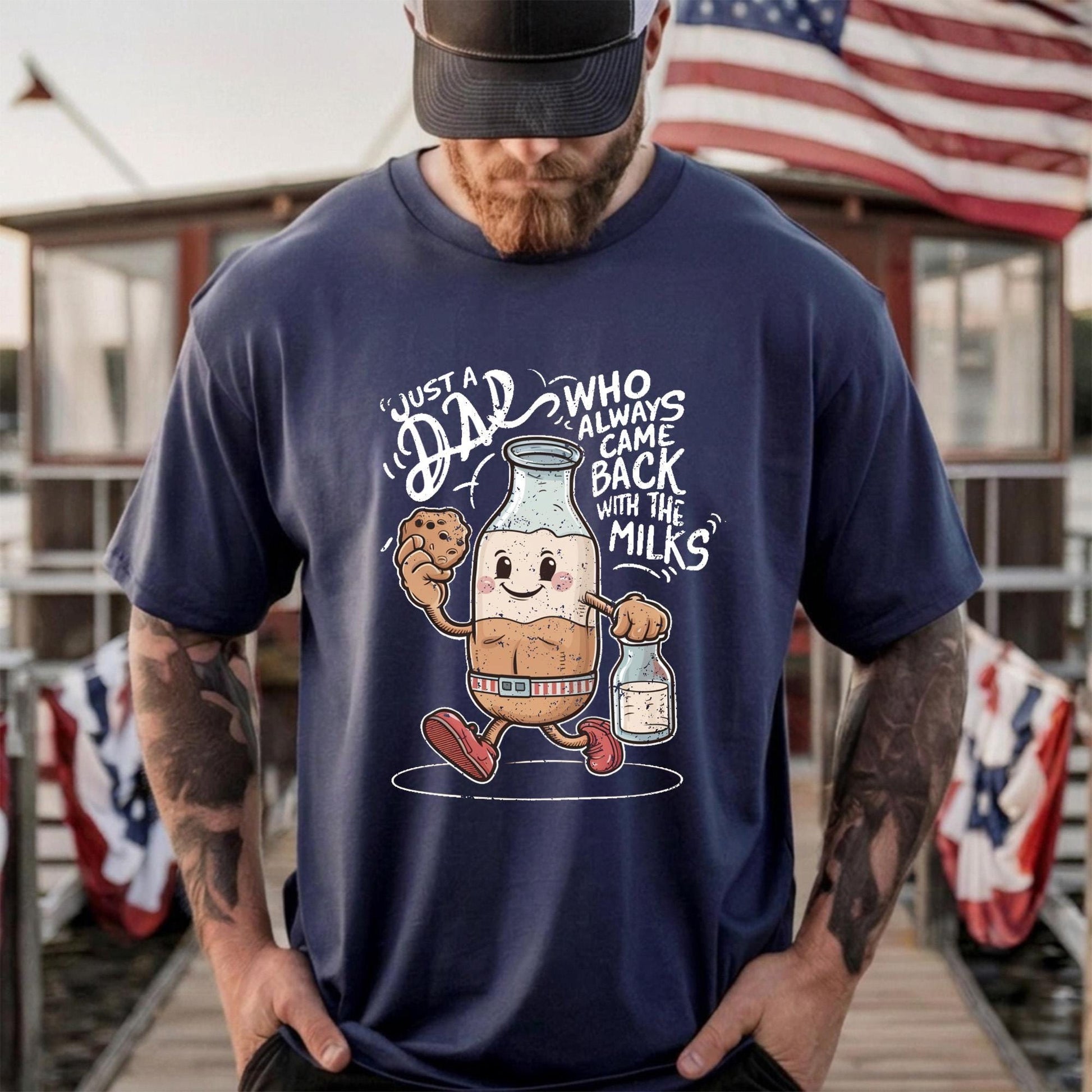 Dad Always Came Back With The Milks Shirt, Funny Father's Day Gift for Husband, New Dad T-Shirt